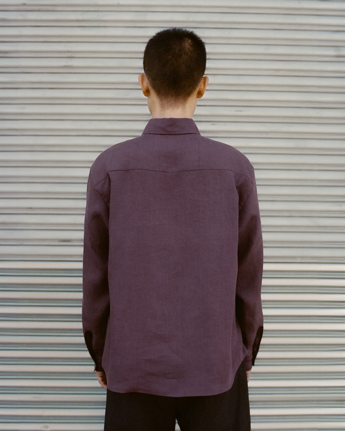Tent Shirt in Aubergine Linen