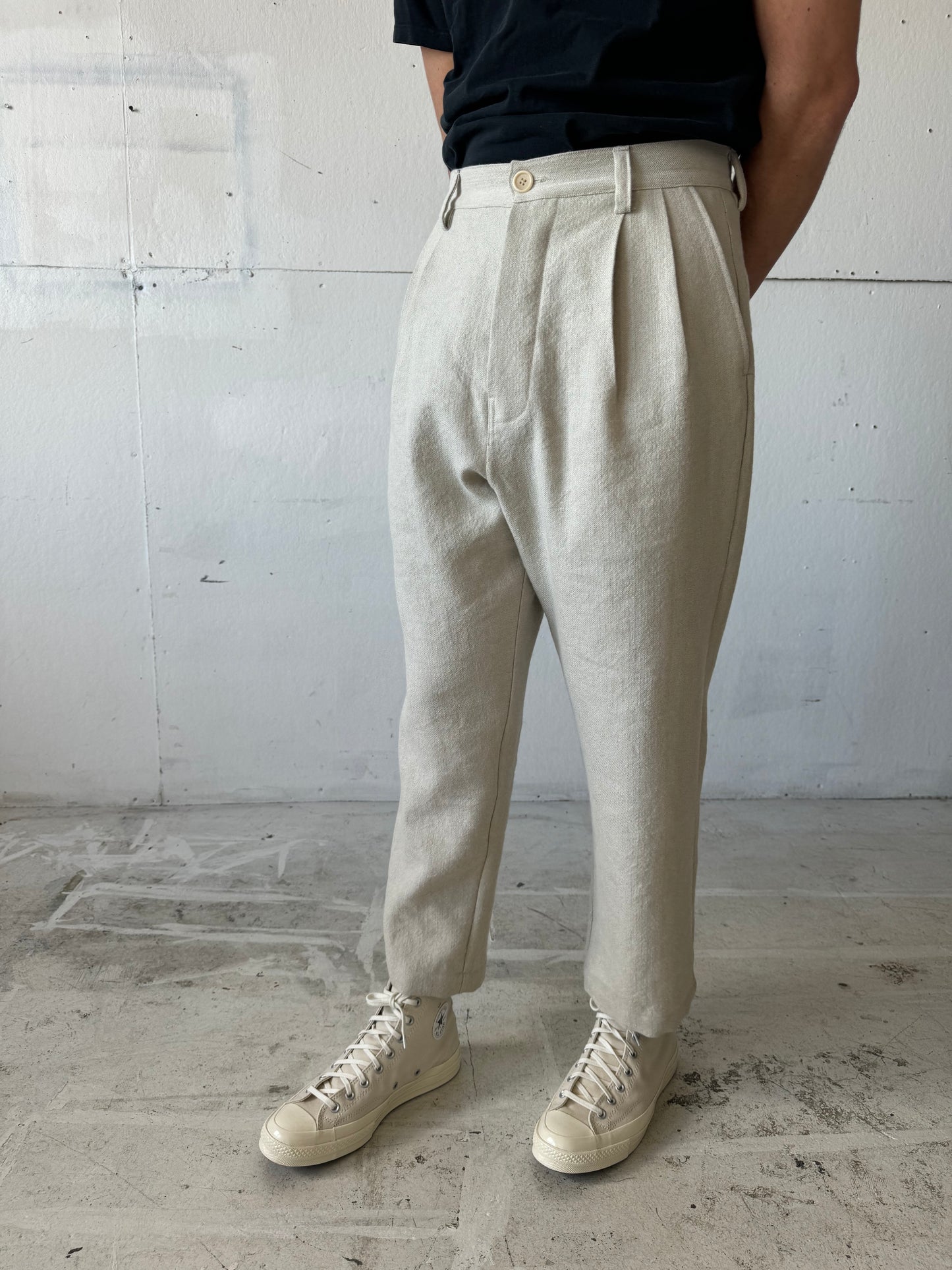 Dress Pants in Wool/Linen Herringbone