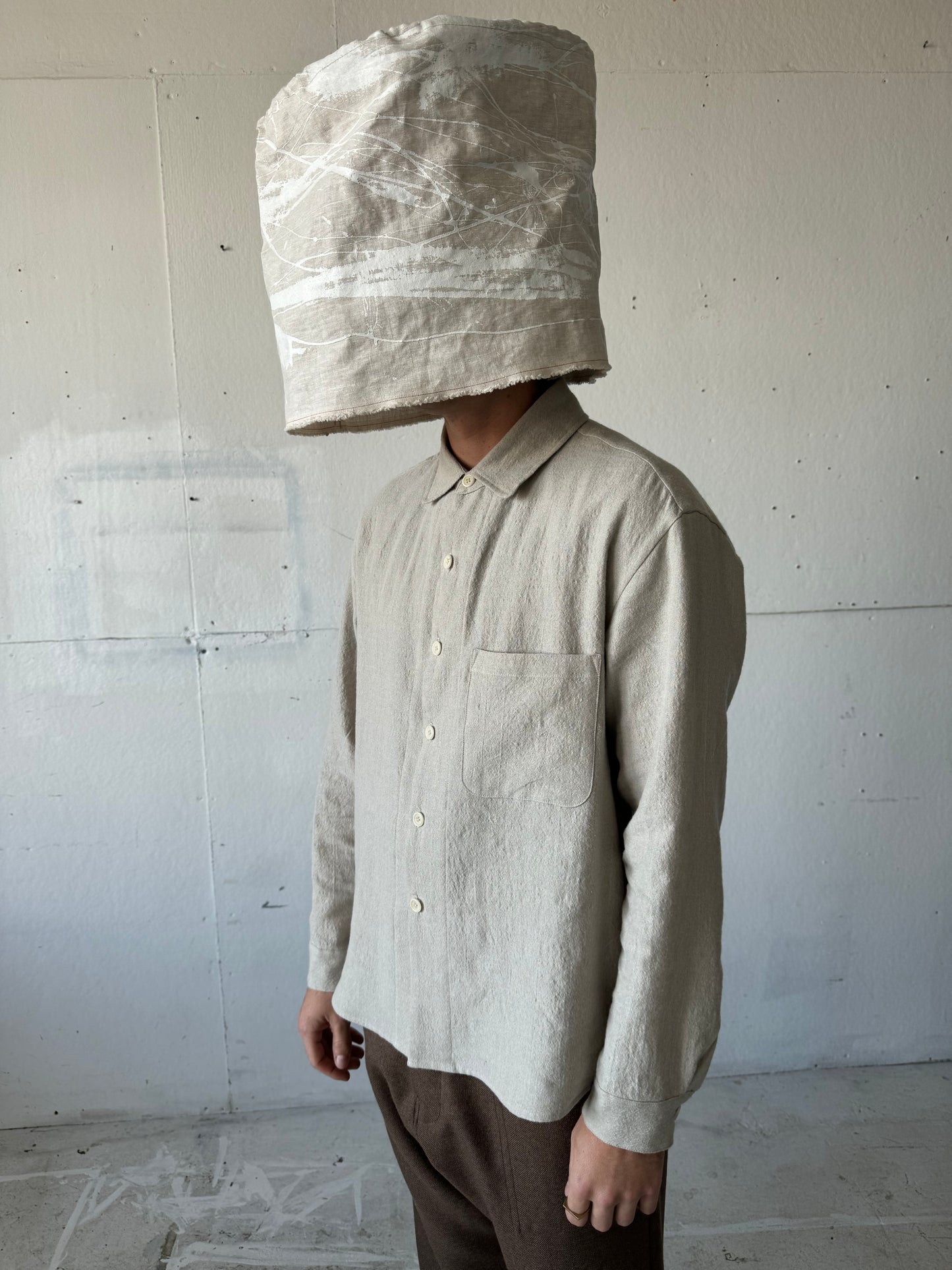 Tent Shirt in Brushed Wool/Linen