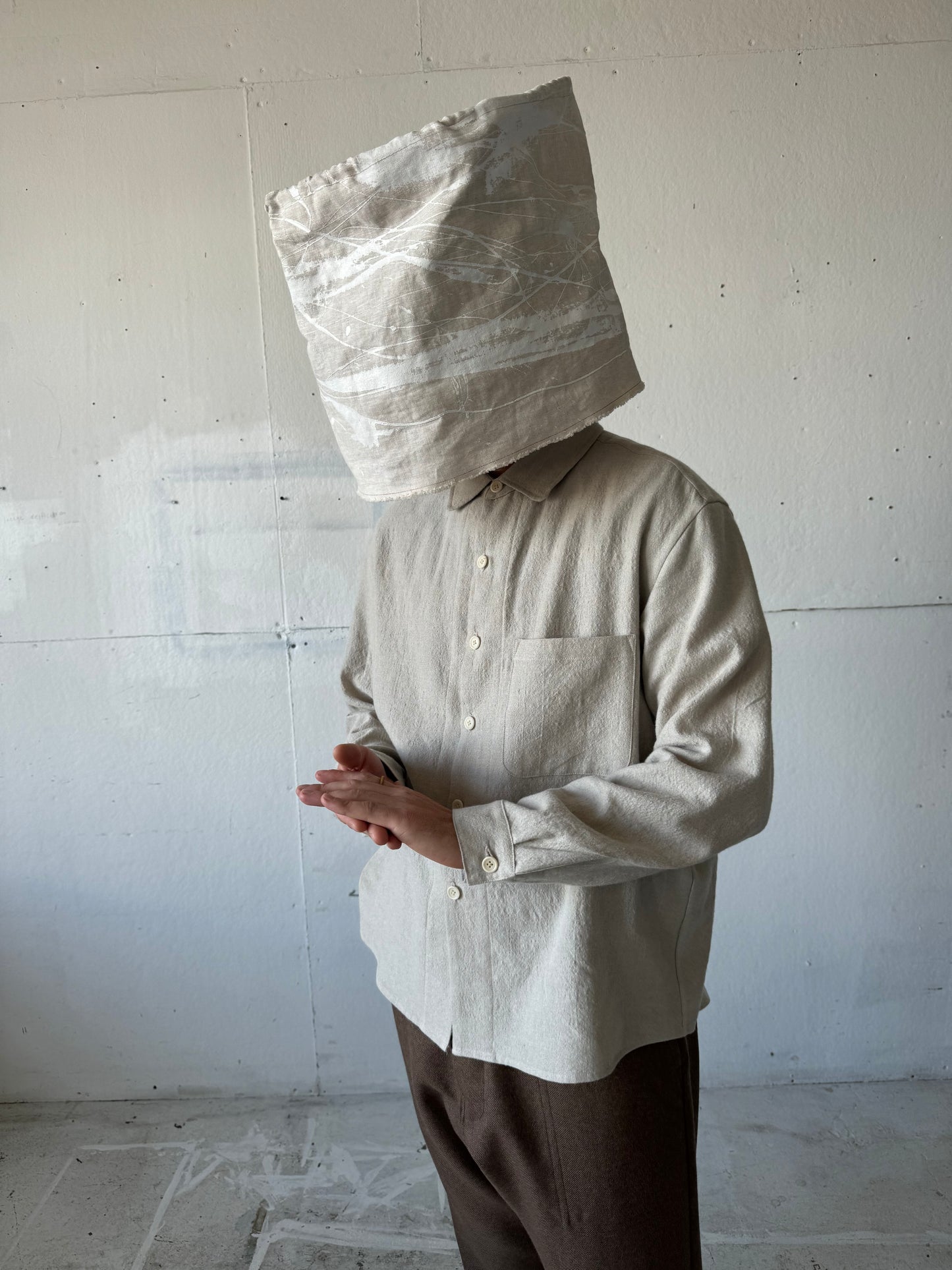 Tent Shirt in Brushed Wool/Linen