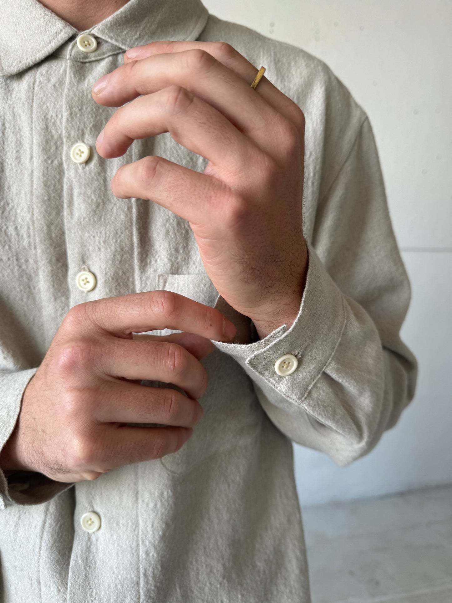 Tent Shirt in Brushed Wool/Linen