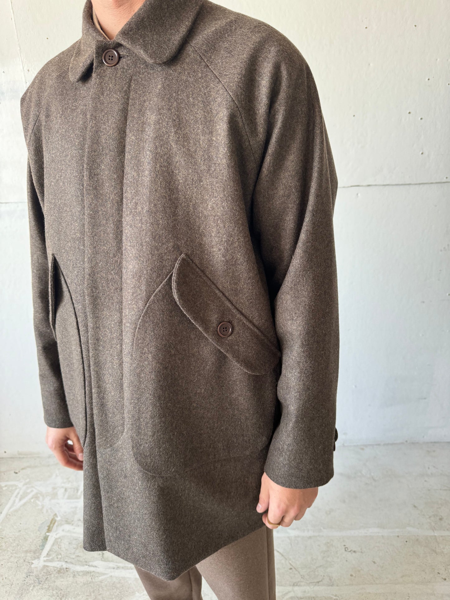 Bell Coat in Brown Tweed