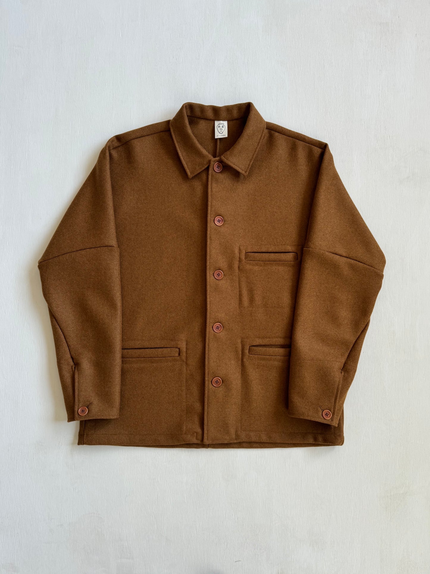 Work Jacket in Orange Wool Tweed