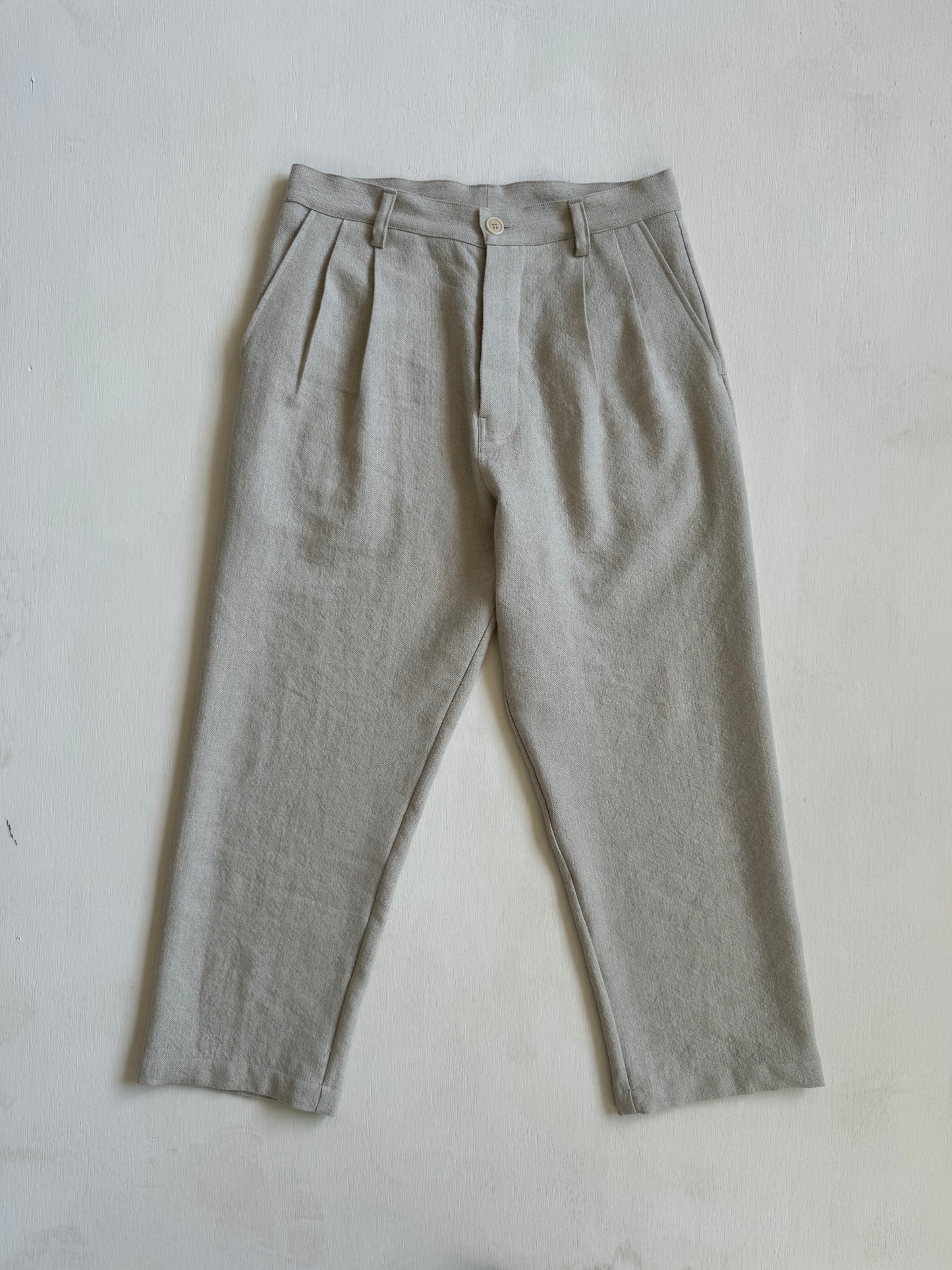 Dress Pants in Wool/Linen Herringbone