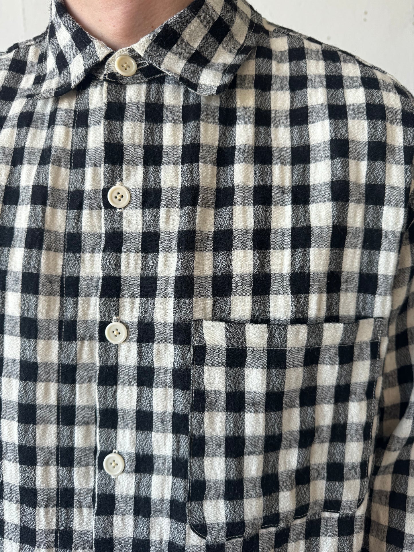 Tent Shirt in Wool/Linen/Cotton Gingham