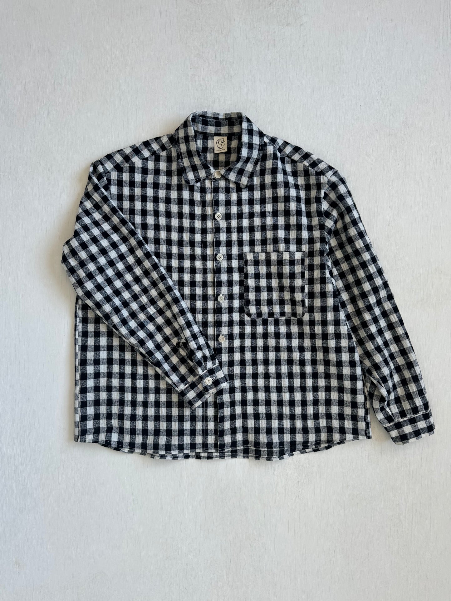 Tent Shirt in Wool/Linen/Cotton Gingham