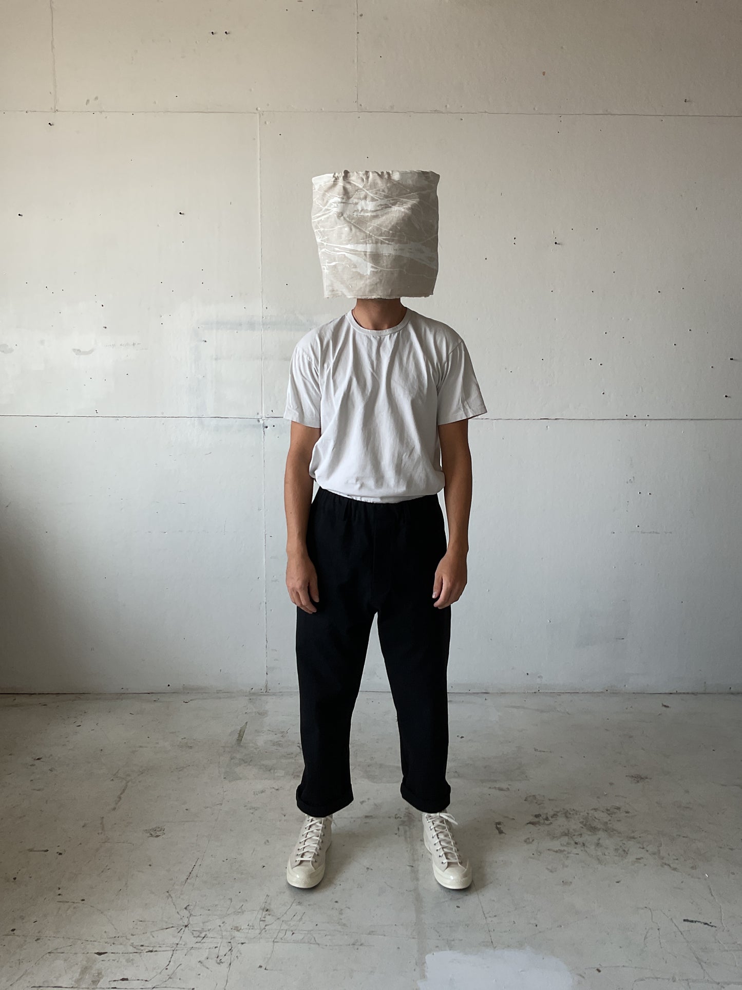 Work Pants in Black Cotton/Linen Canvas