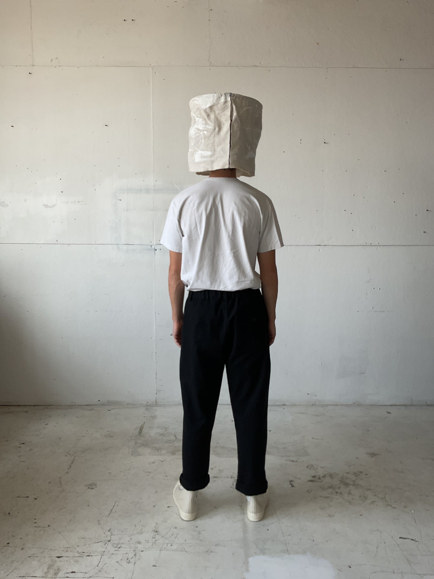 Work Pants in Black Cotton/Linen Canvas