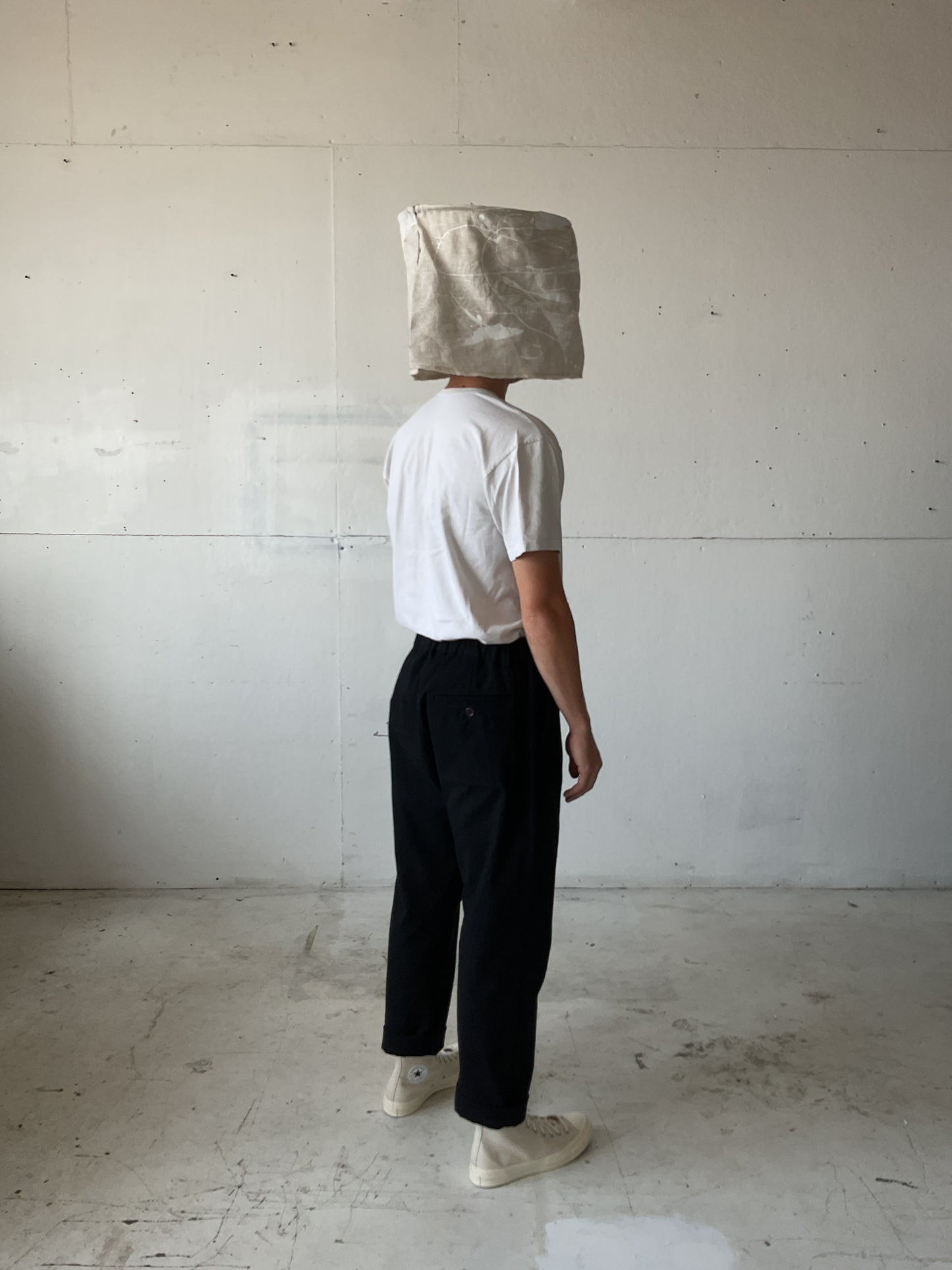 Work Pants in Black Cotton/Linen Canvas