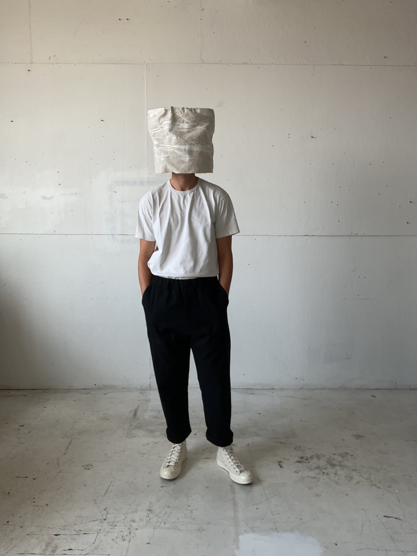 Work Pants in Black Cotton/Linen Canvas