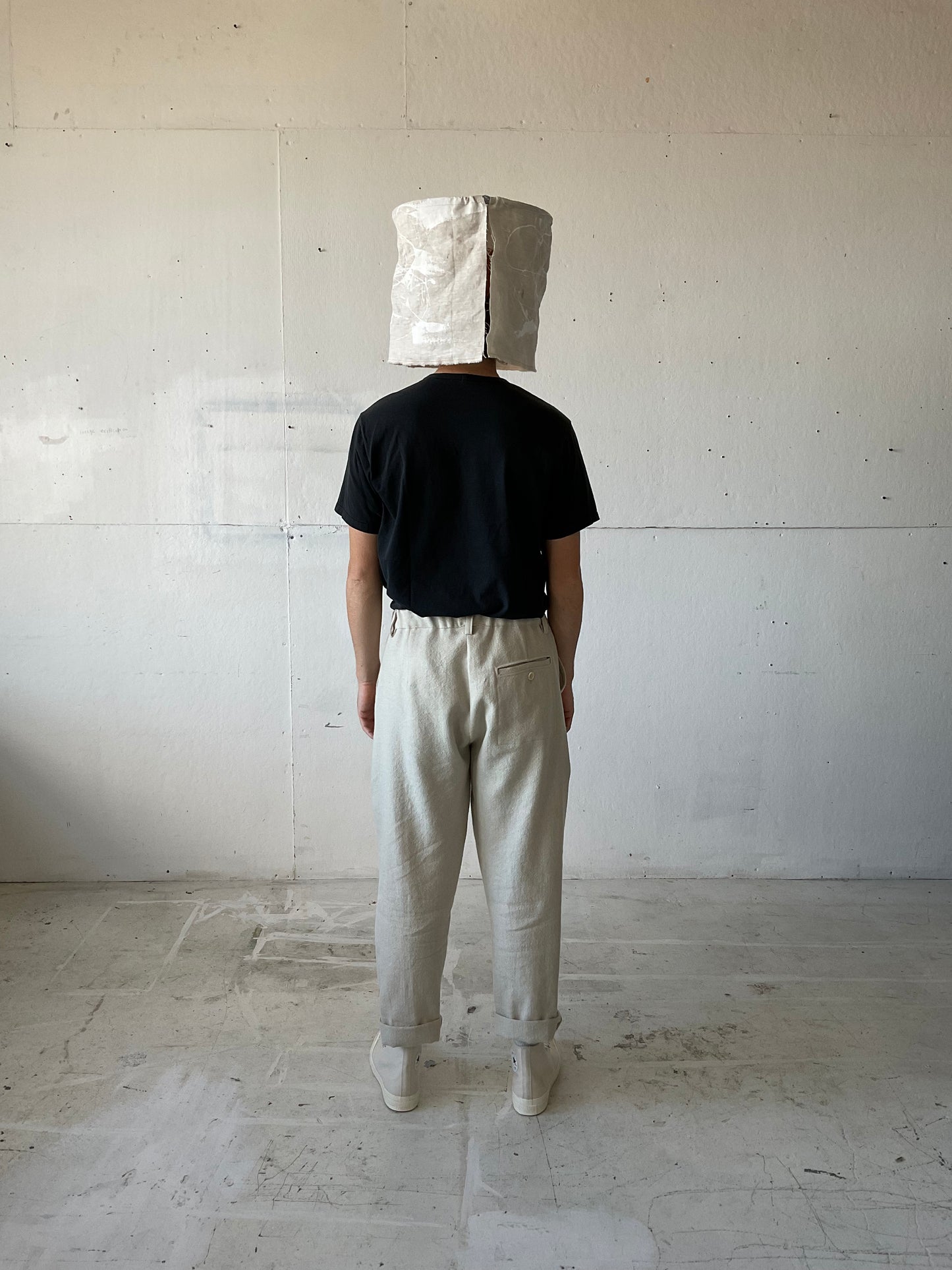 Work Pants in Wool/Linen Herringbone