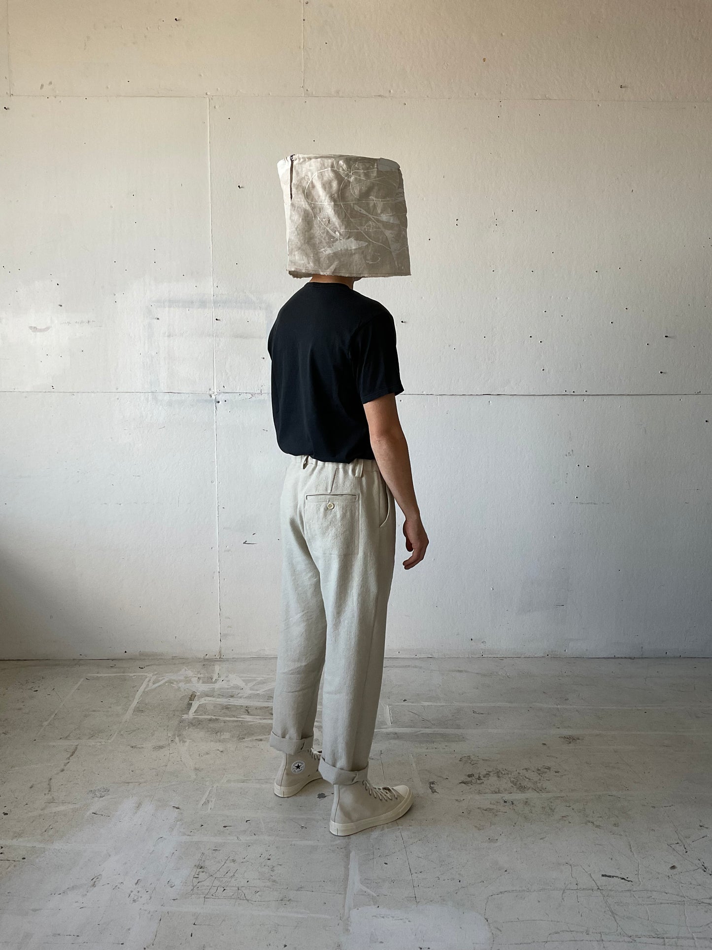 Work Pants in Wool/Linen Herringbone