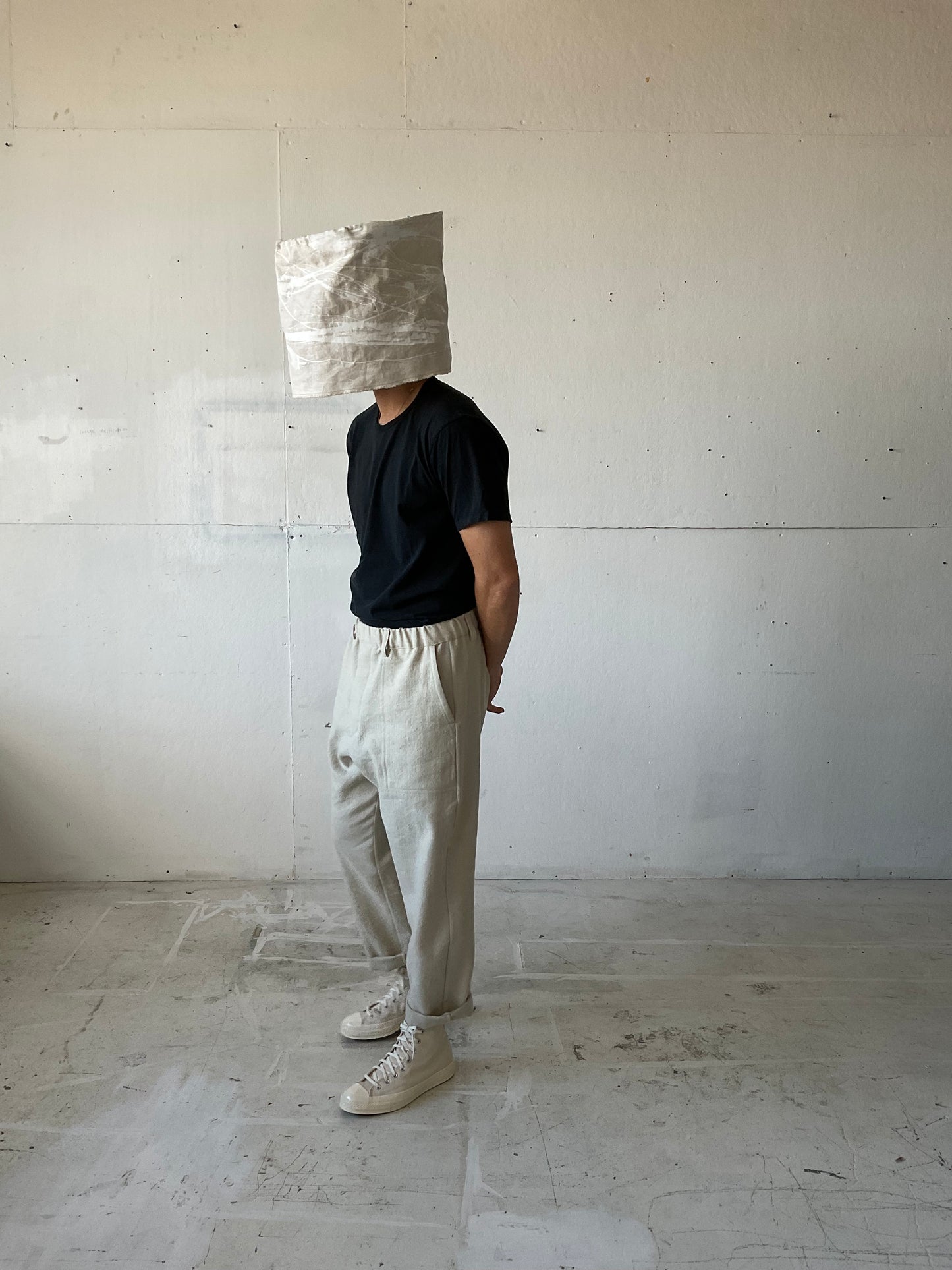 Work Pants in Wool/Linen Herringbone