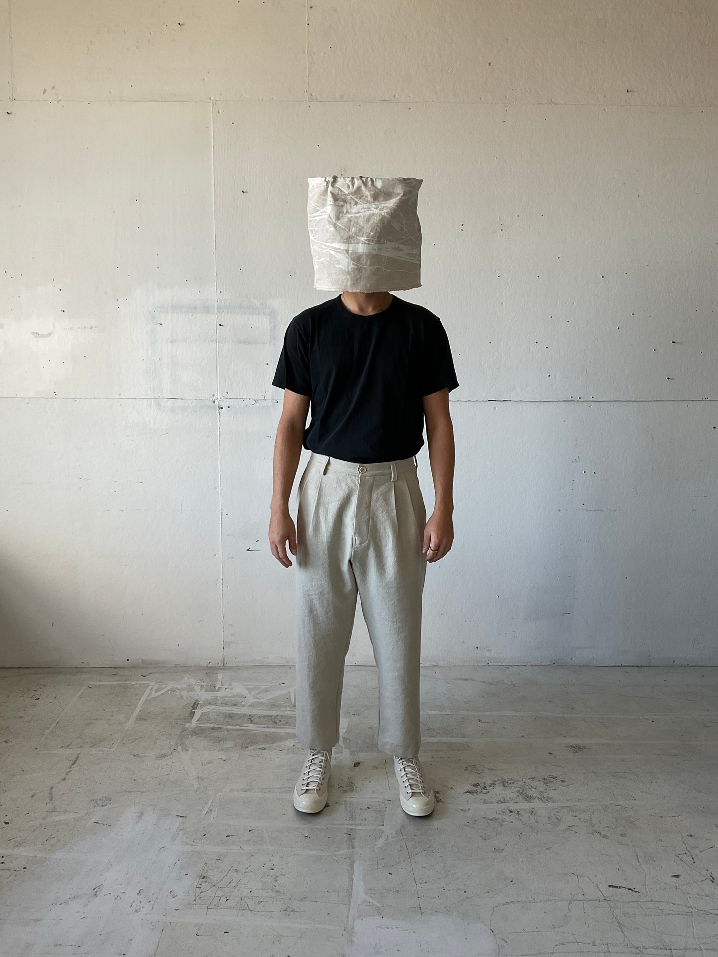 Dress Pants in Wool/Linen Herringbone