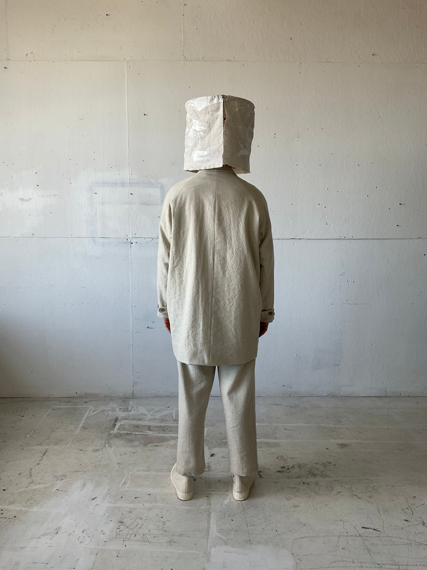 Bell Coat in Wool/Linen Herringbone