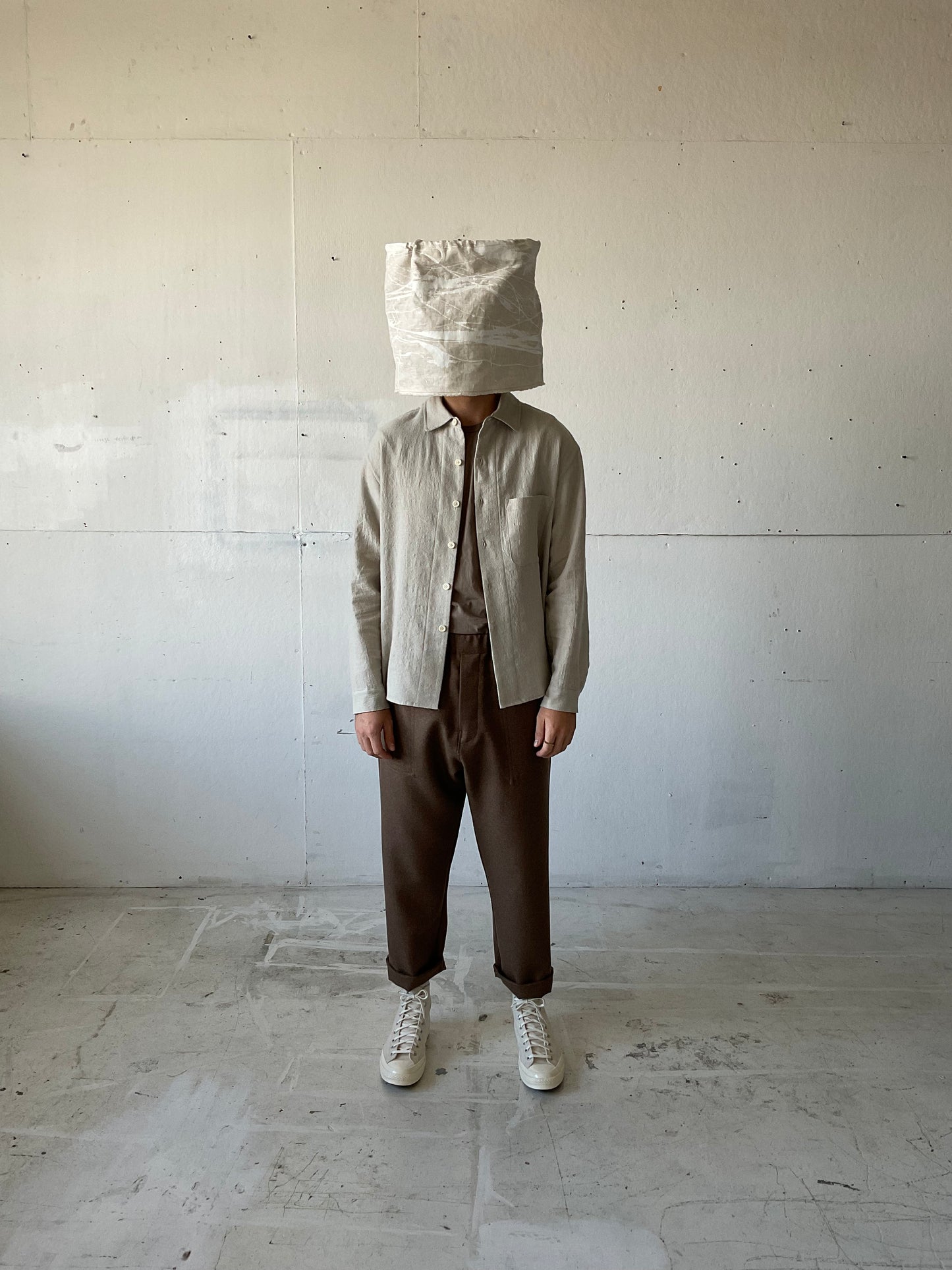 Tent Shirt in Brushed Wool/Linen