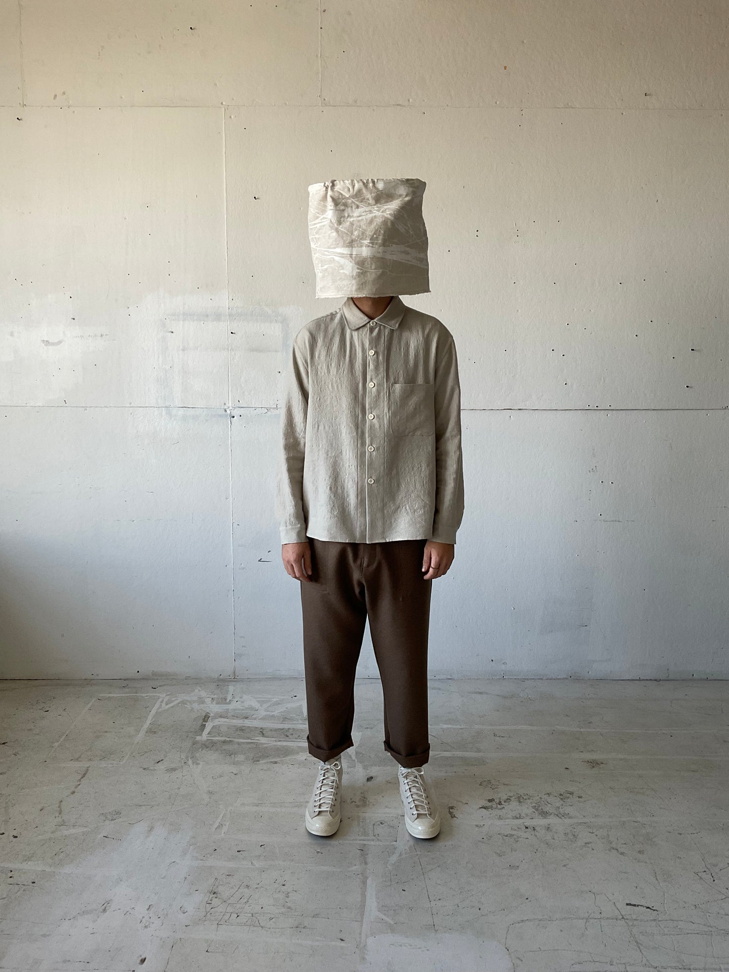 Tent Shirt in Brushed Wool/Linen
