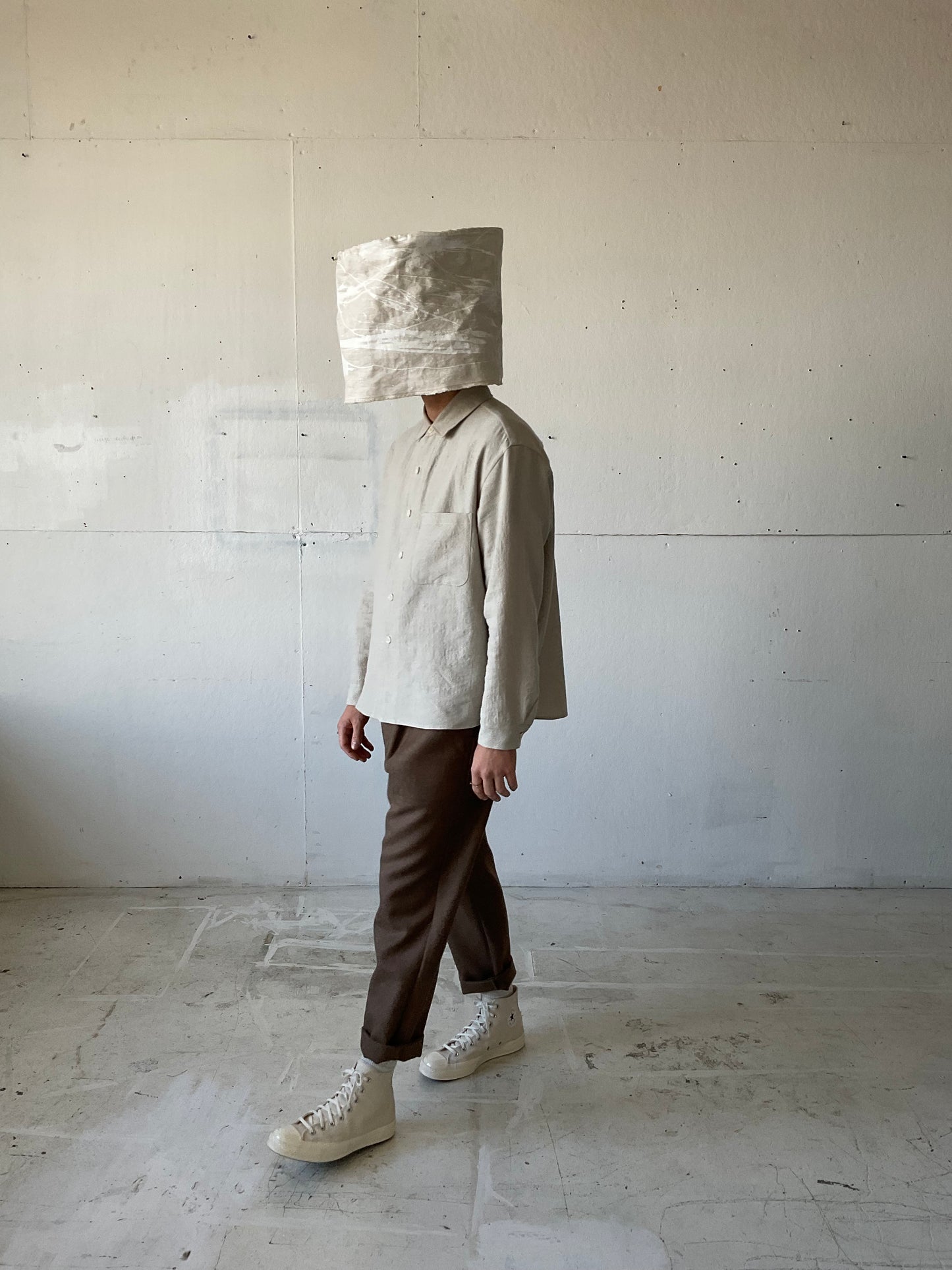 Tent Shirt in Brushed Wool/Linen