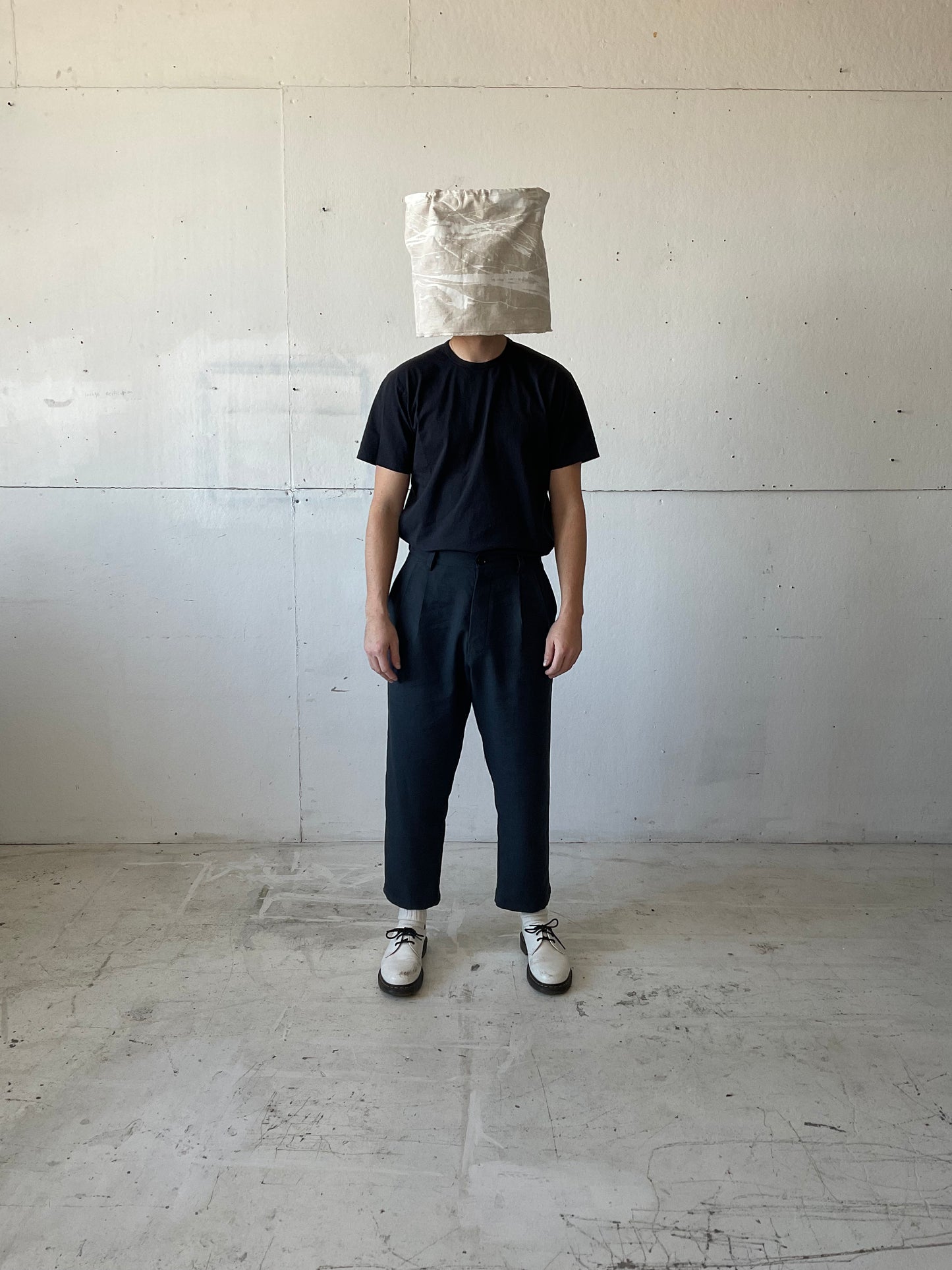 Dress Pants in Navy Wool/Linen Gabardine