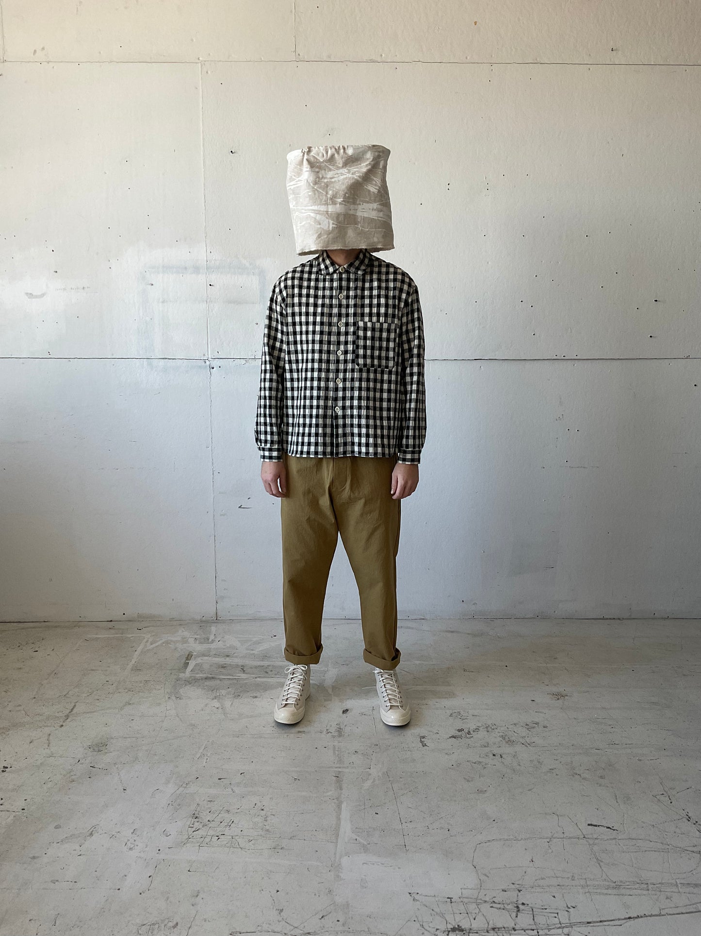 Tent Shirt in Wool/Linen/Cotton Gingham