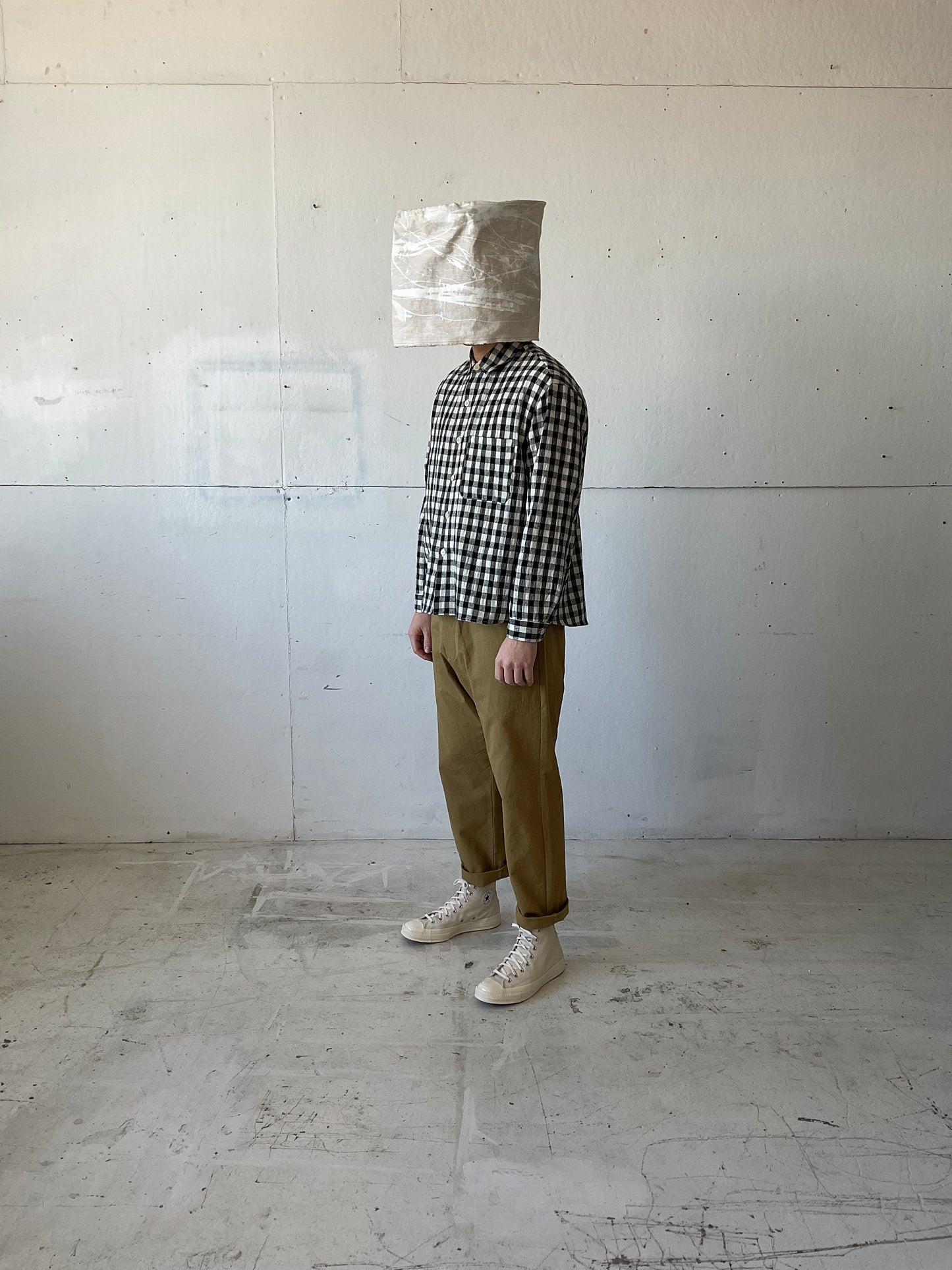 Tent Shirt in Wool/Linen/Cotton Gingham