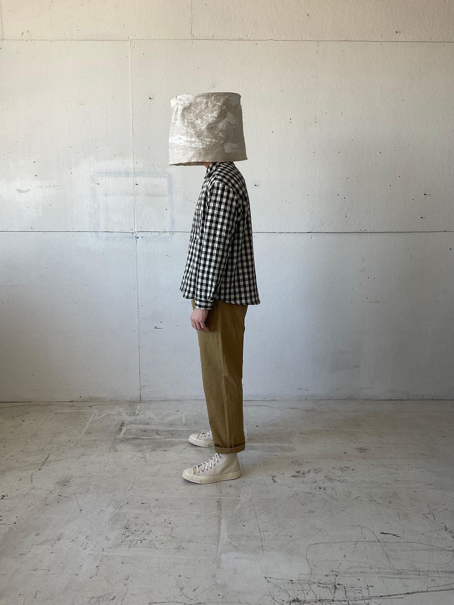 Tent Shirt in Wool/Linen/Cotton Gingham