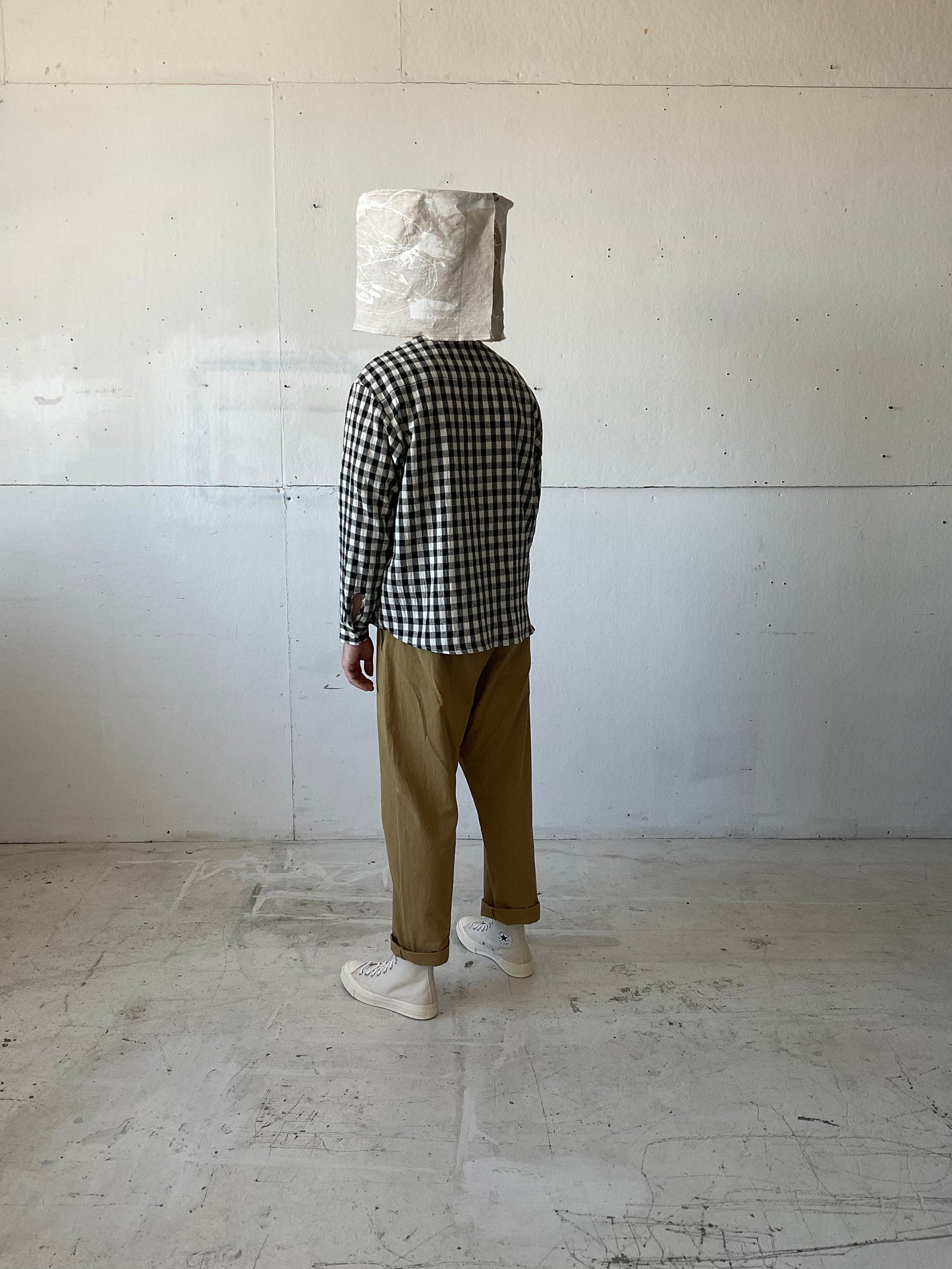 Tent Shirt in Wool/Linen/Cotton Gingham