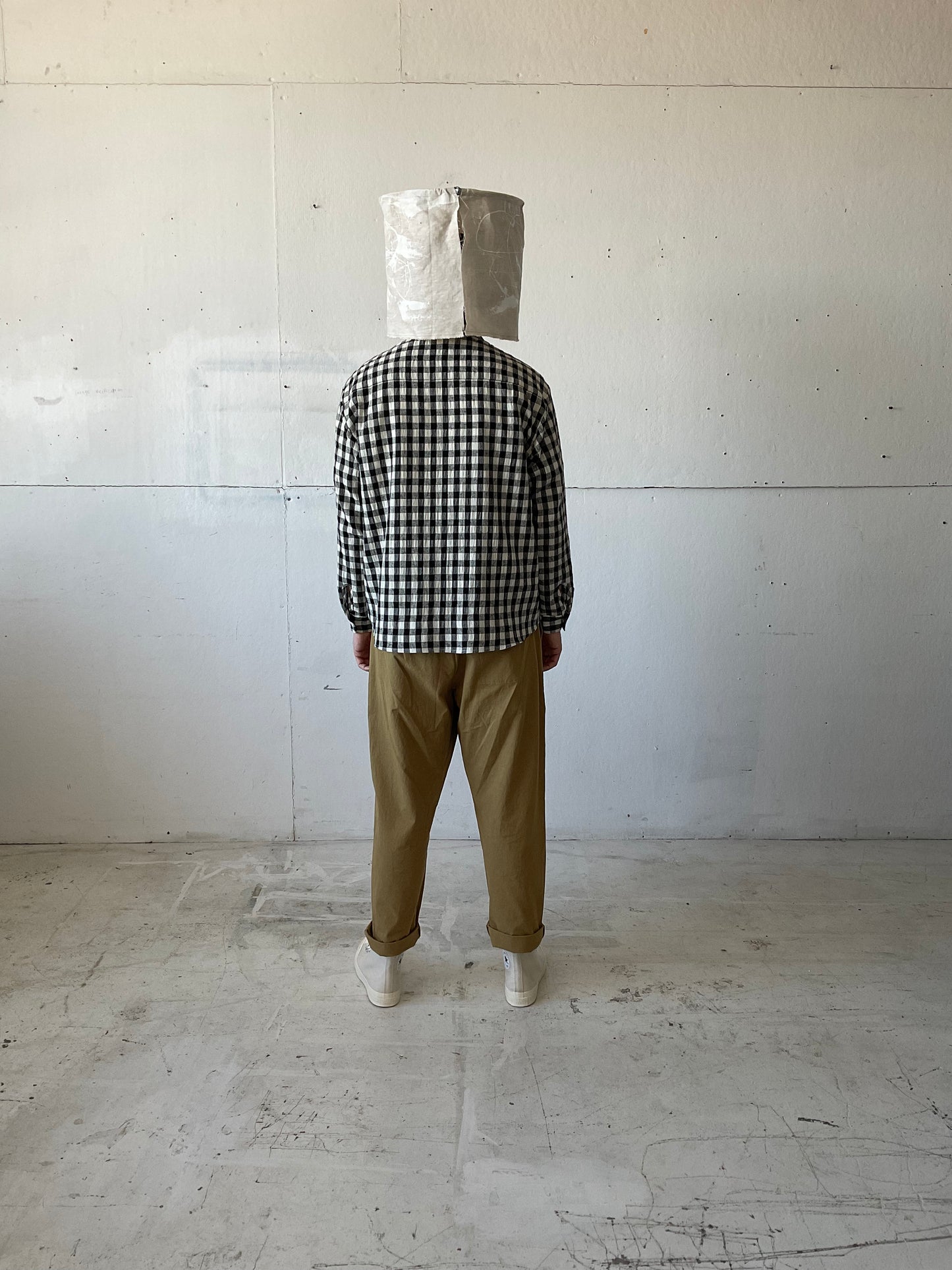 Tent Shirt in Wool/Linen/Cotton Gingham