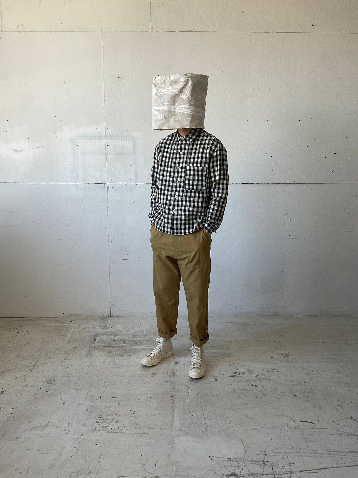 Tent Shirt in Wool/Linen/Cotton Gingham