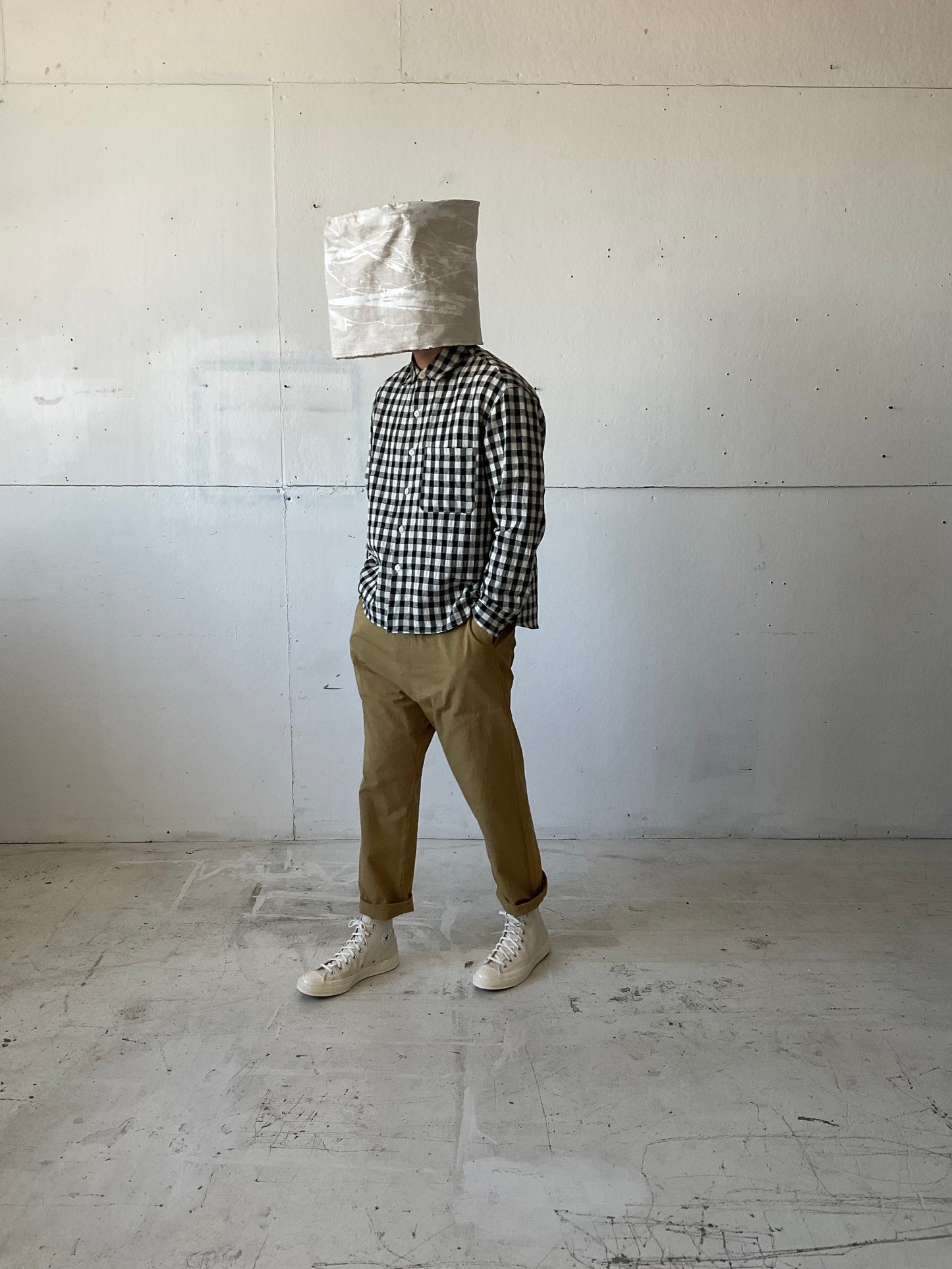 Tent Shirt in Wool/Linen/Cotton Gingham