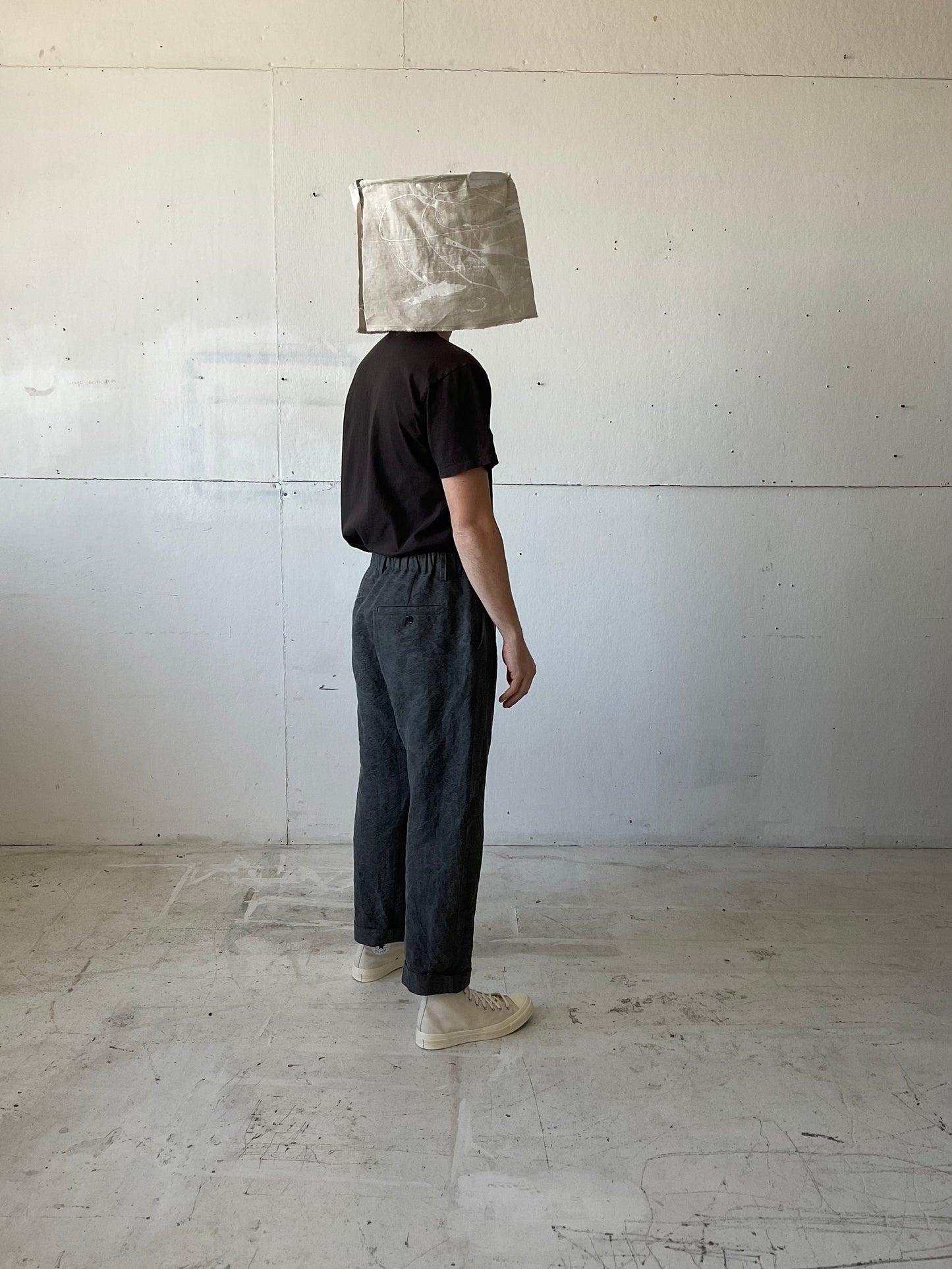 Work Pants in Dark Charcoal Dyed Paper/Linen