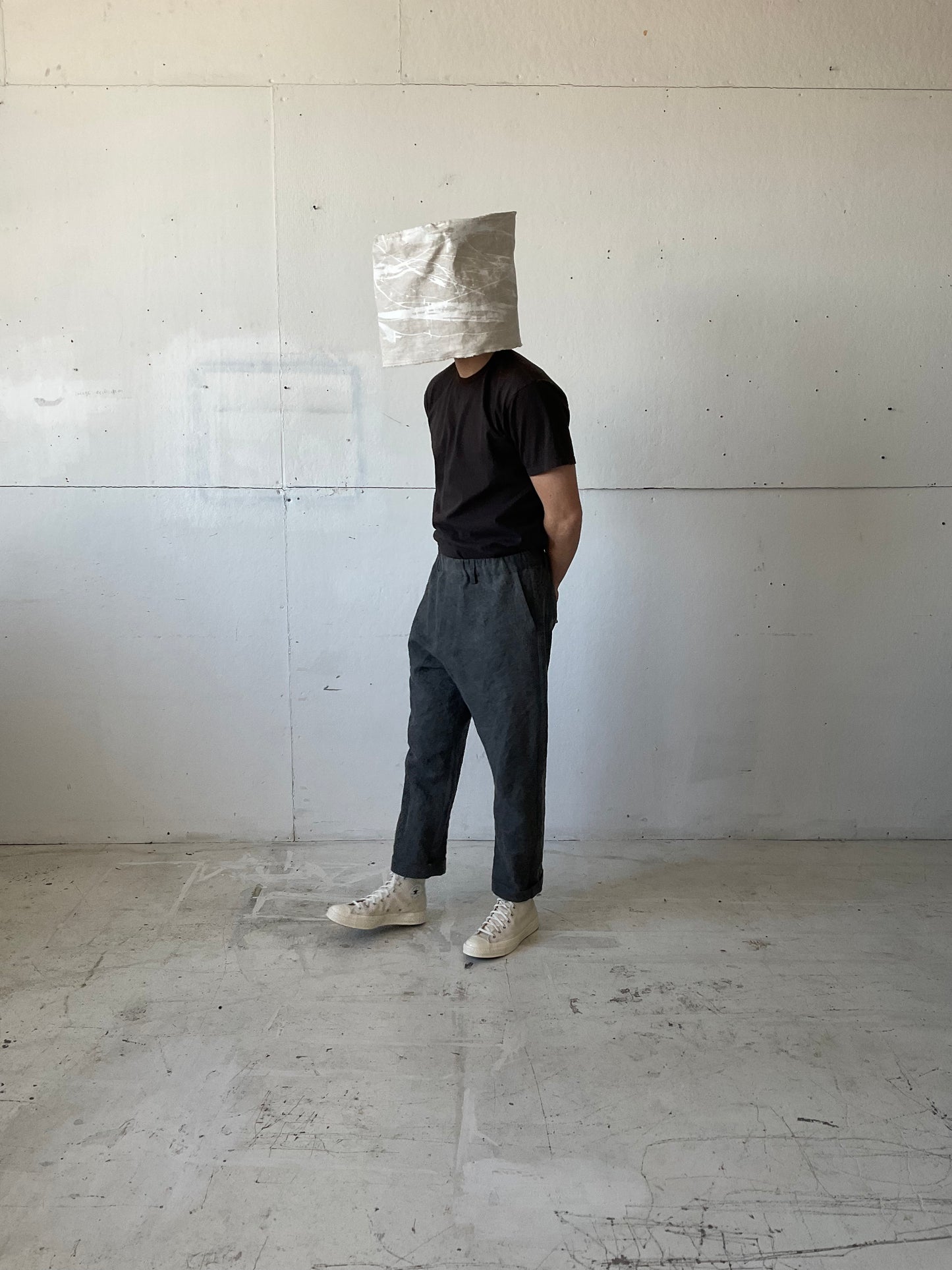Work Pants in Dark Charcoal Dyed Paper/Linen