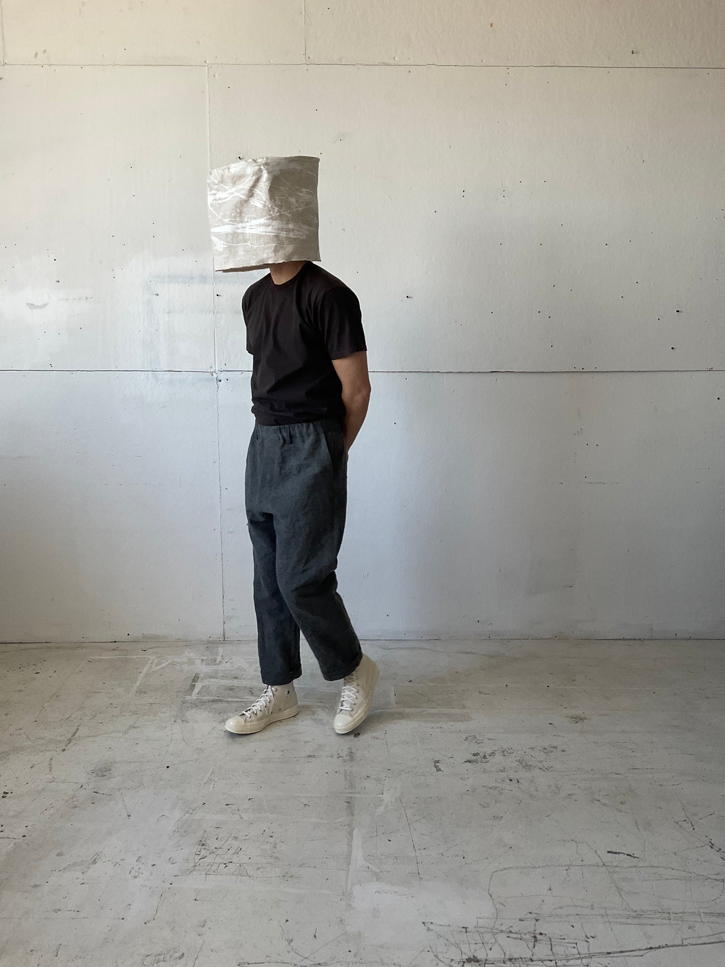Work Pants in Dark Charcoal Dyed Paper/Linen