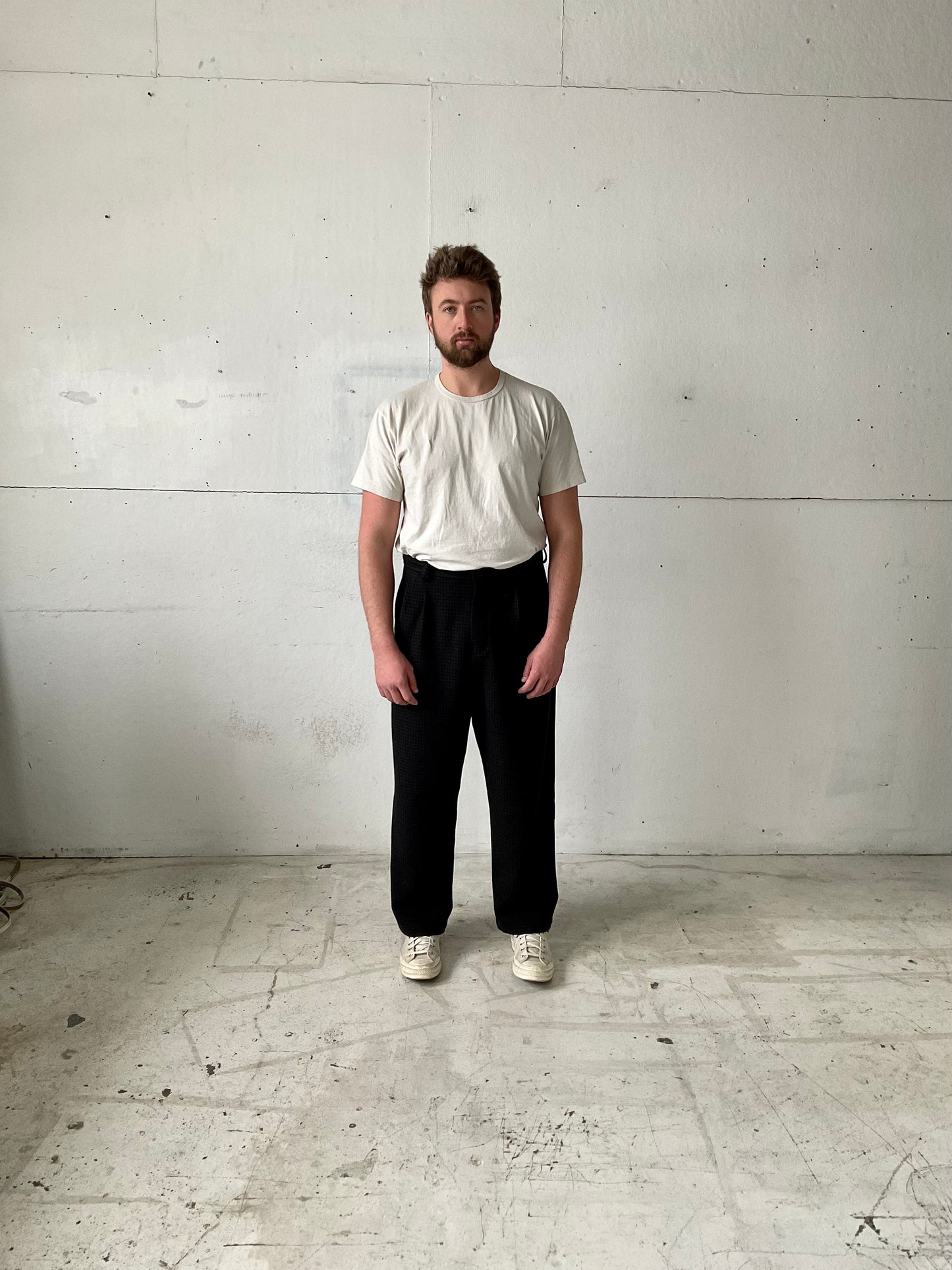 Dress Pants in Wool Check Flannel