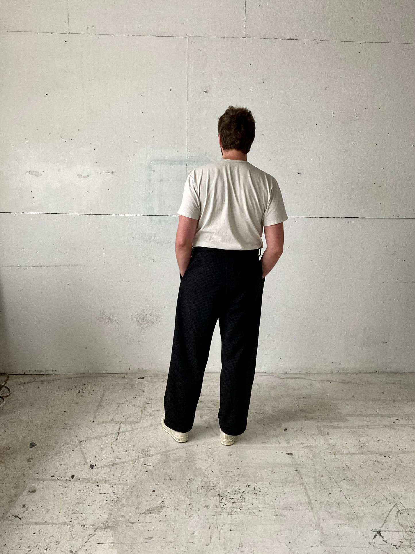 Dress Pants in Wool Check Flannel