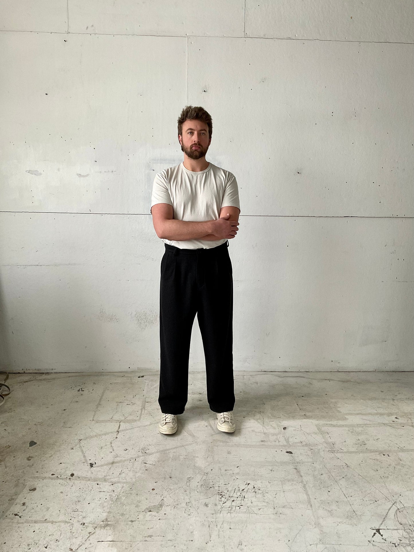 Dress Pants in Wool Check Flannel