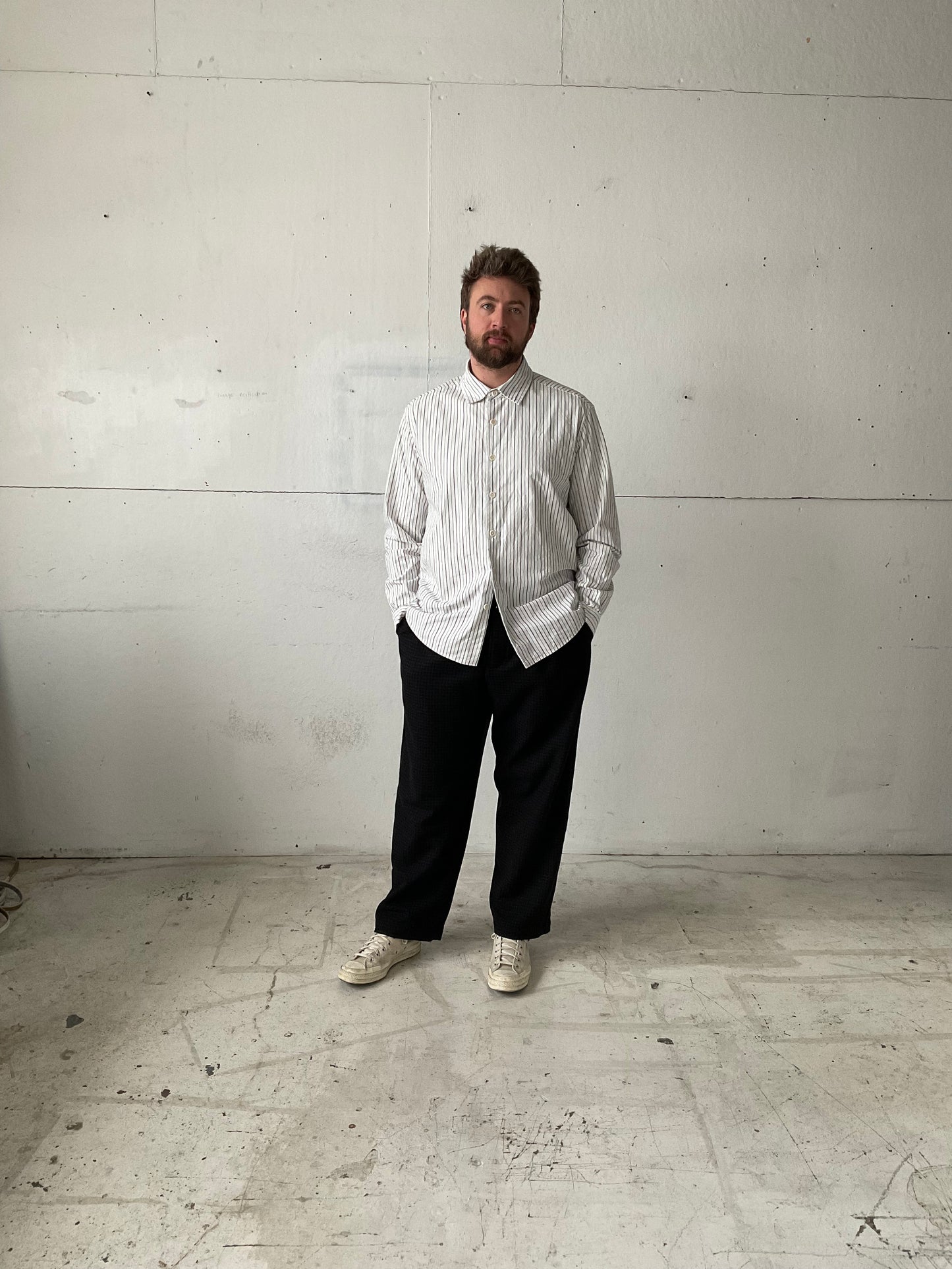 Dress Shirt in Striped Cotton Cloth