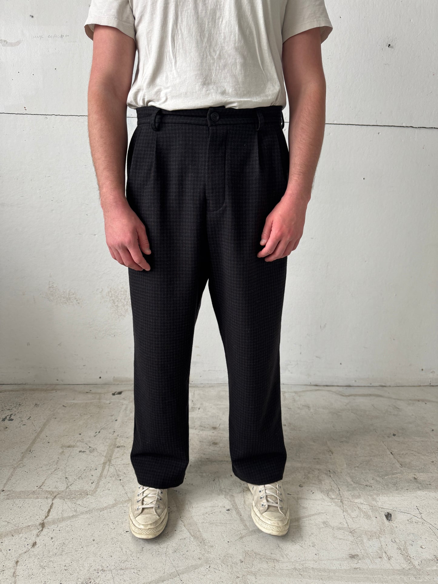 Dress Pants in Wool Check Flannel