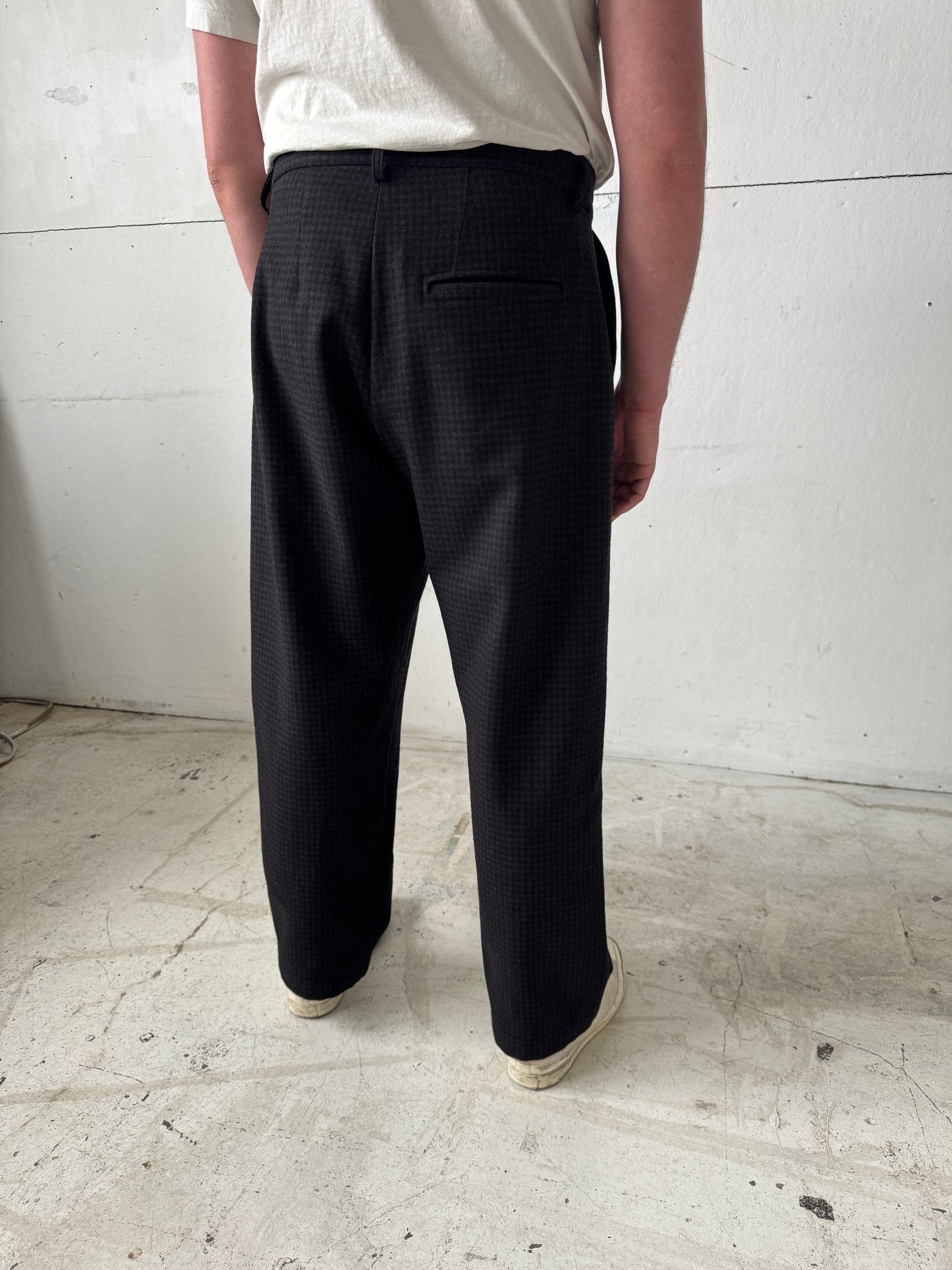 Dress Pants in Wool Check Flannel