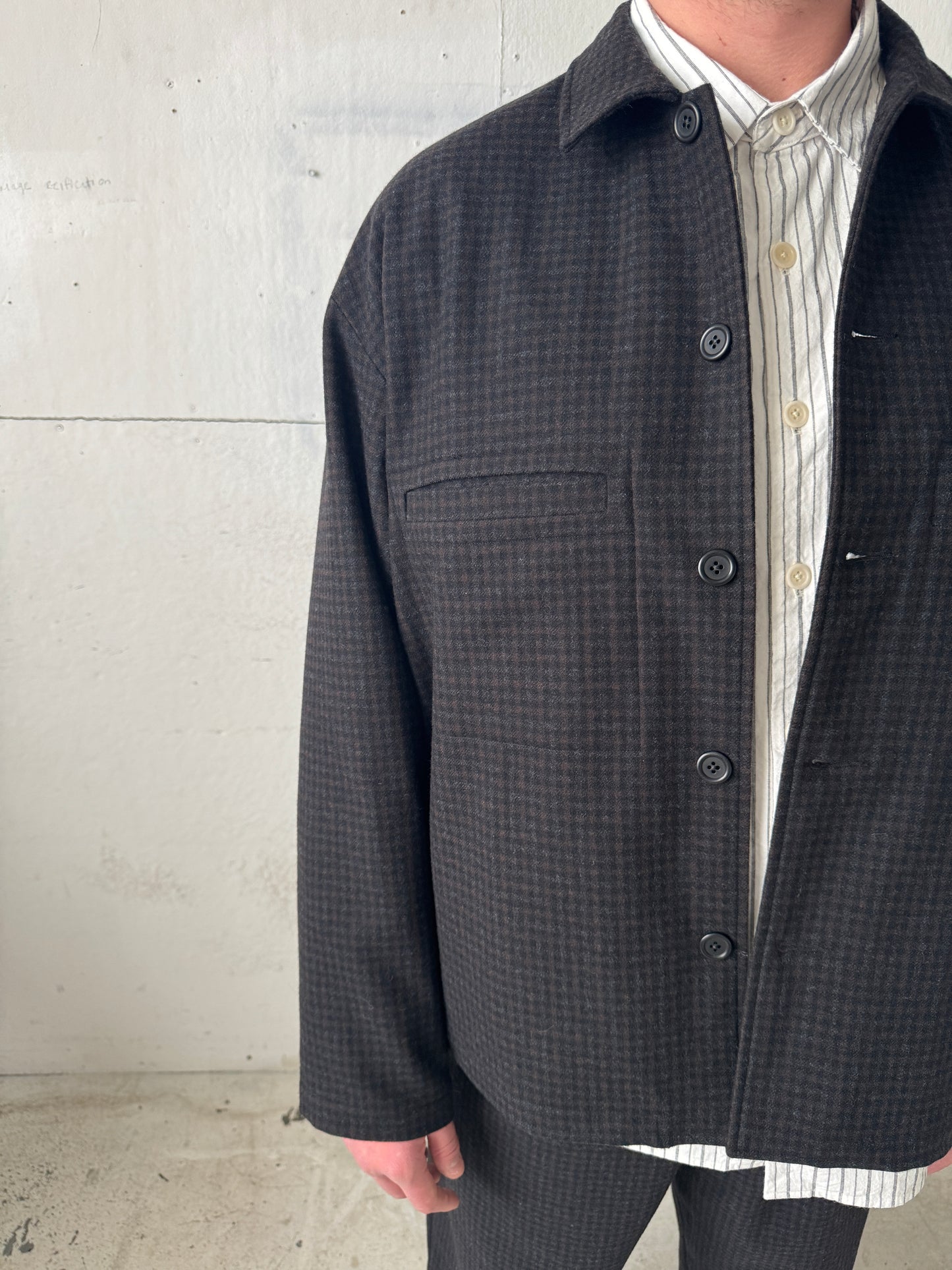 Work Shirt in Wool Check Flannel