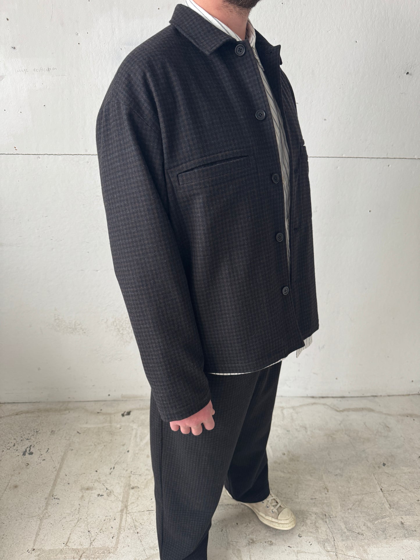 Work Shirt in Wool Check Flannel