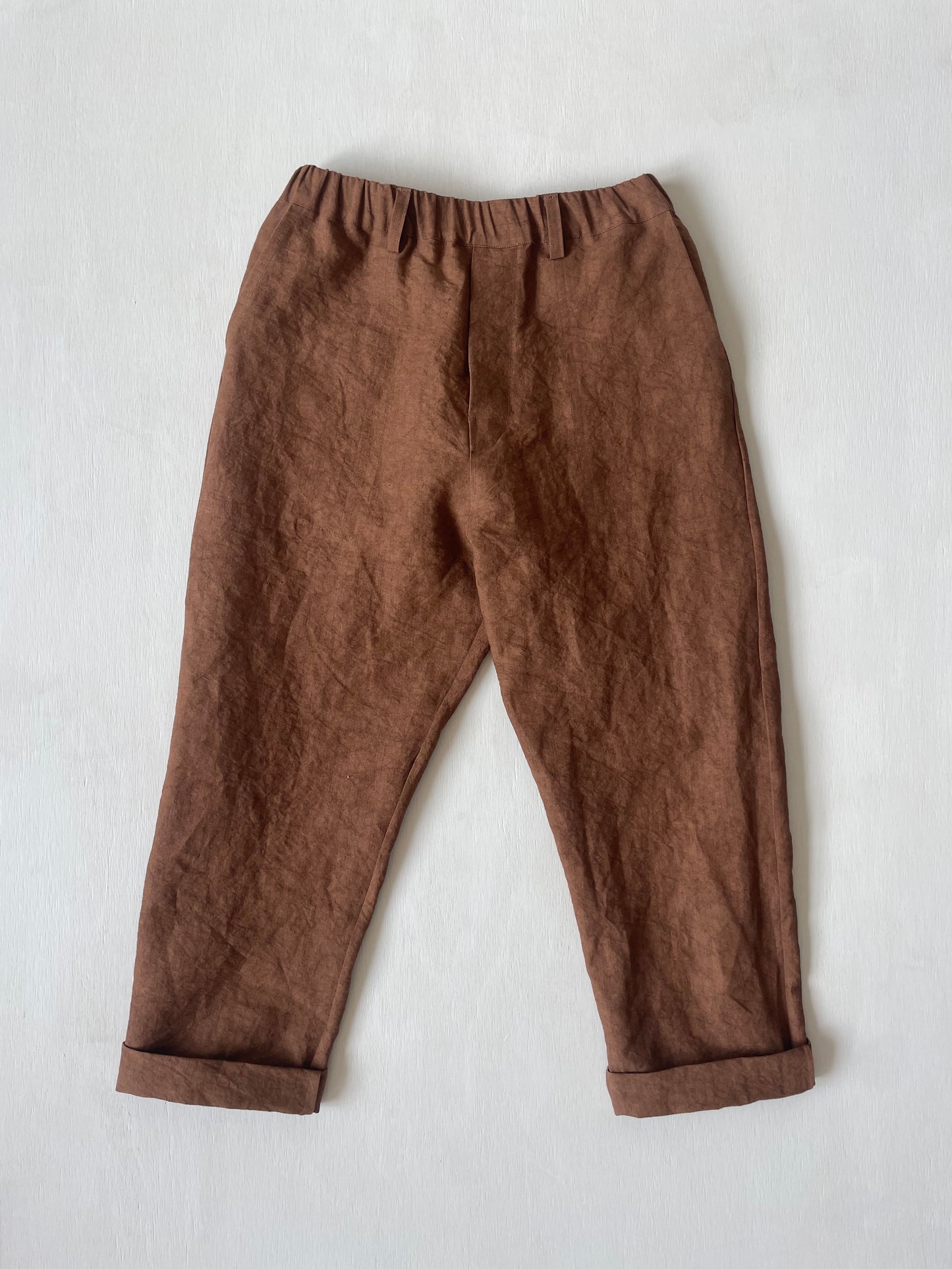 Work Pants in Persimmon Dyed Paper/Linen