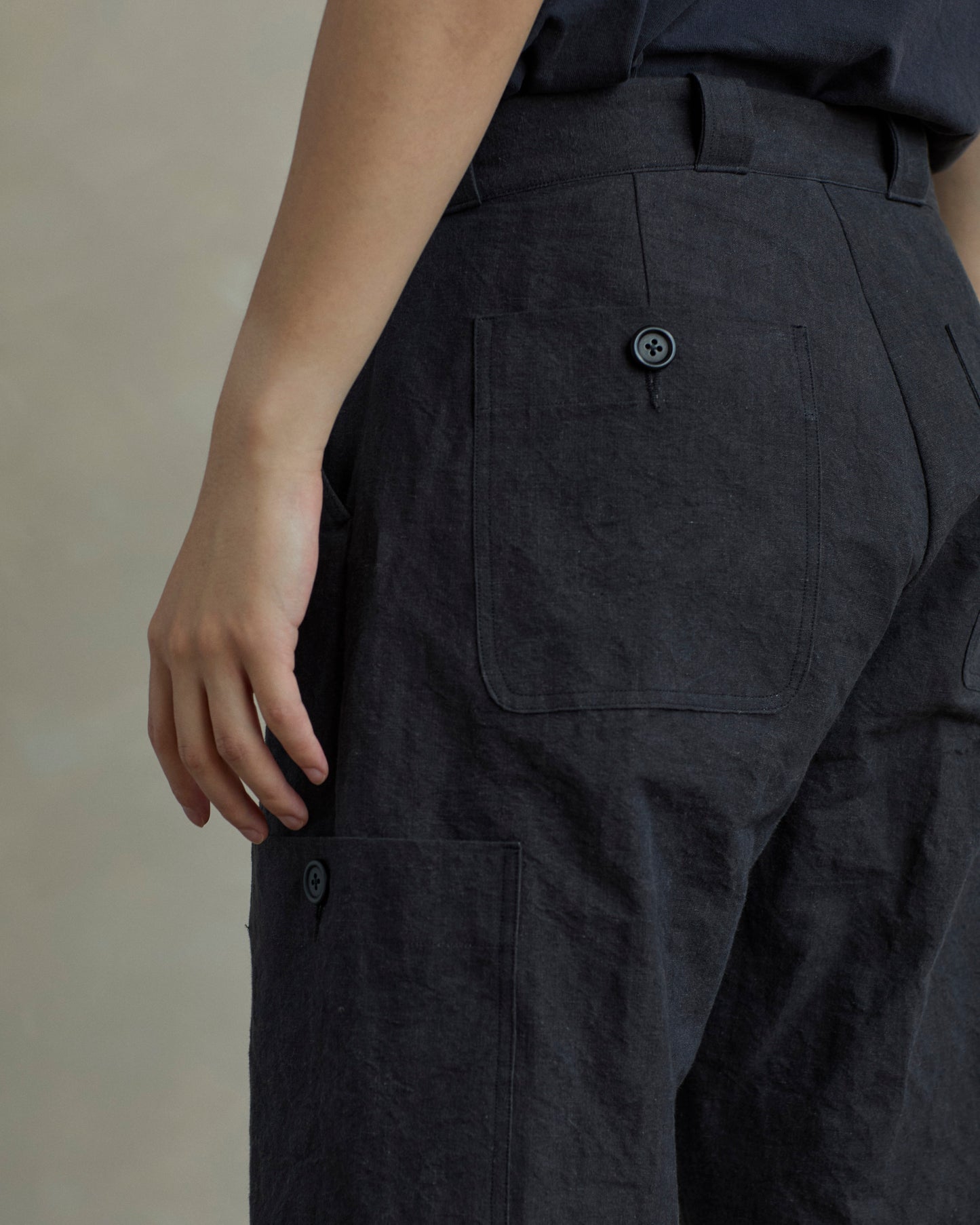 Utility Pants in Charcoal Buff Cloth