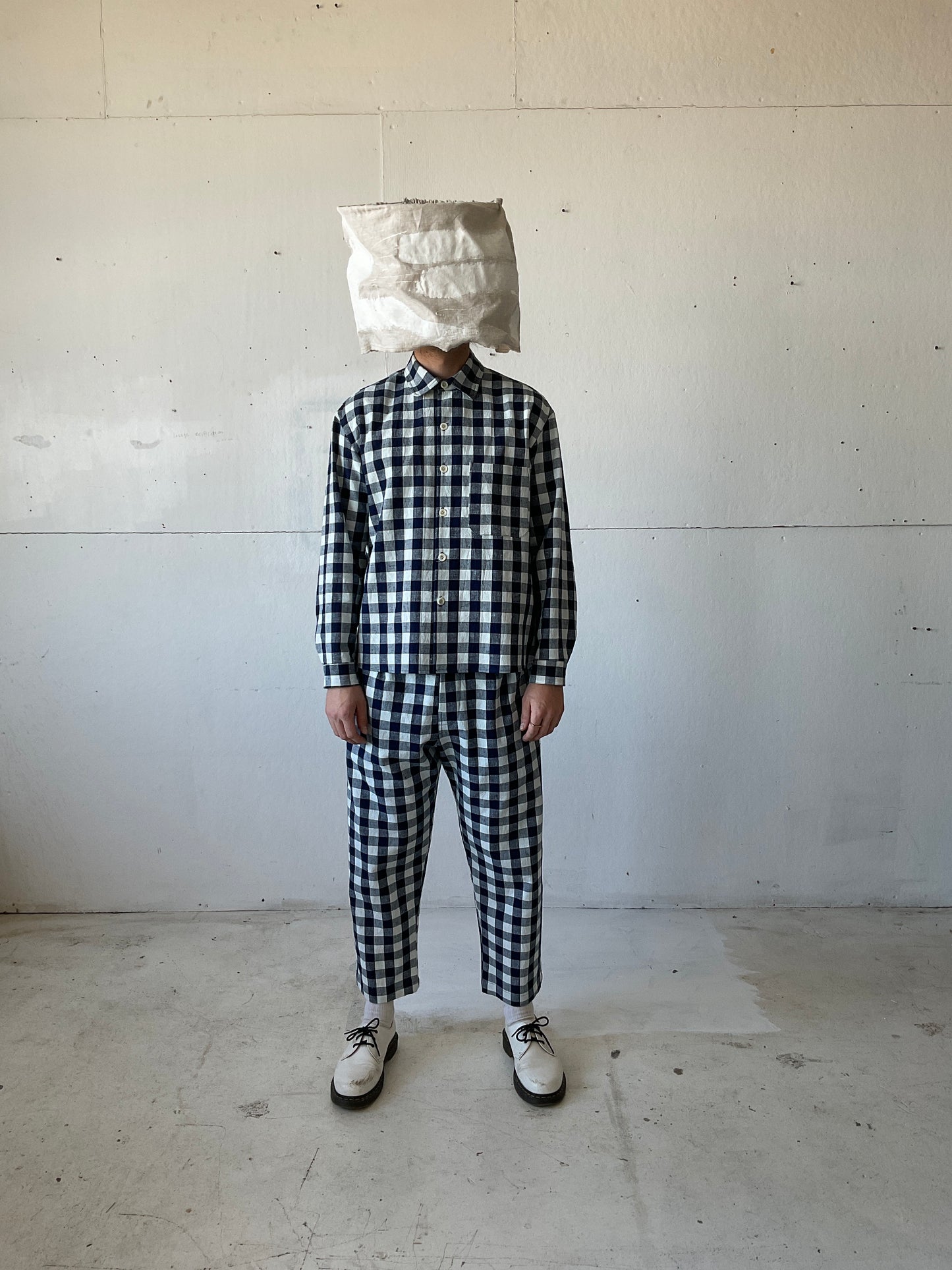 Tent Shirt in Cotton Indigo Gingham