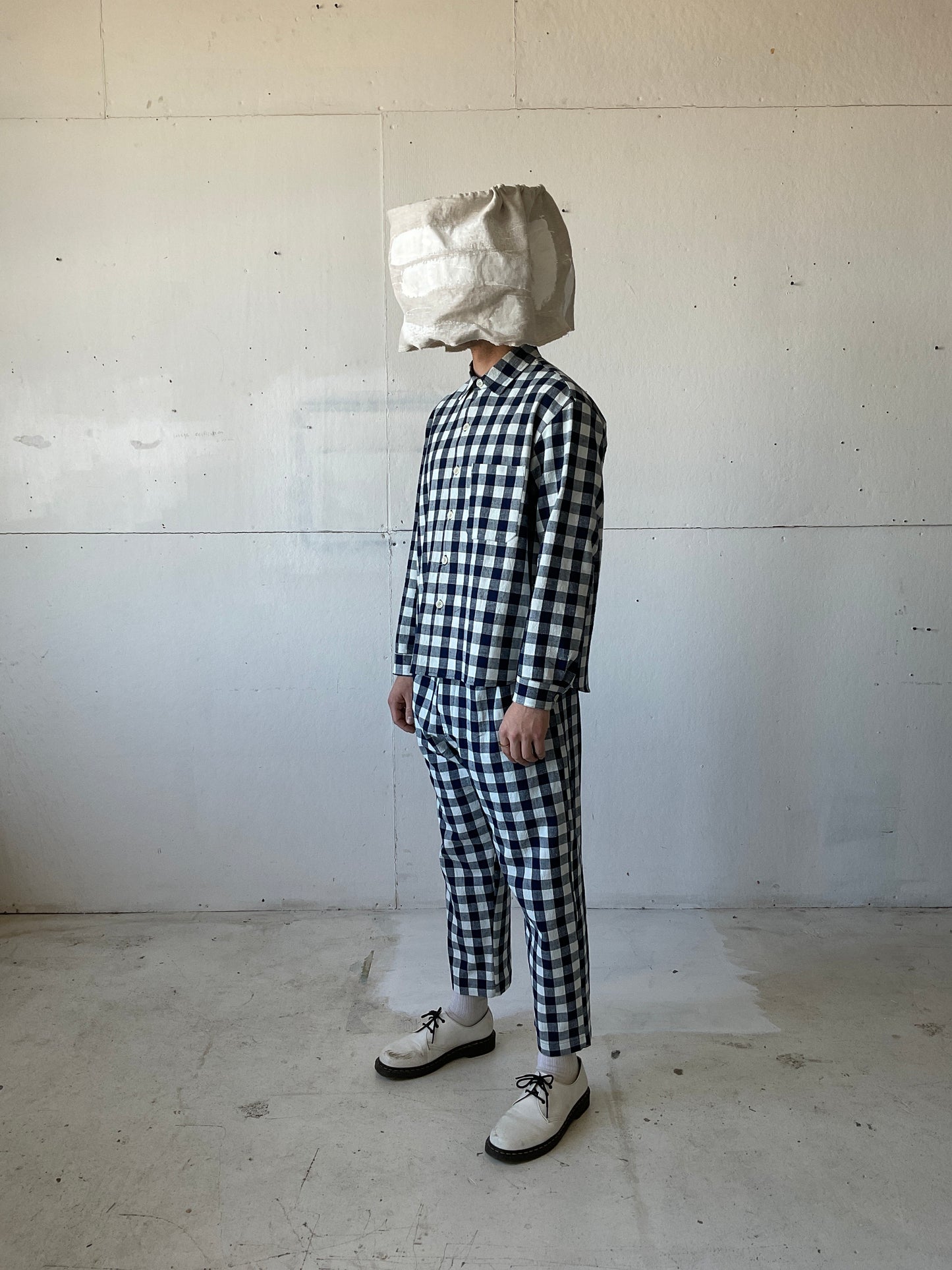 Tent Shirt in Cotton Indigo Gingham
