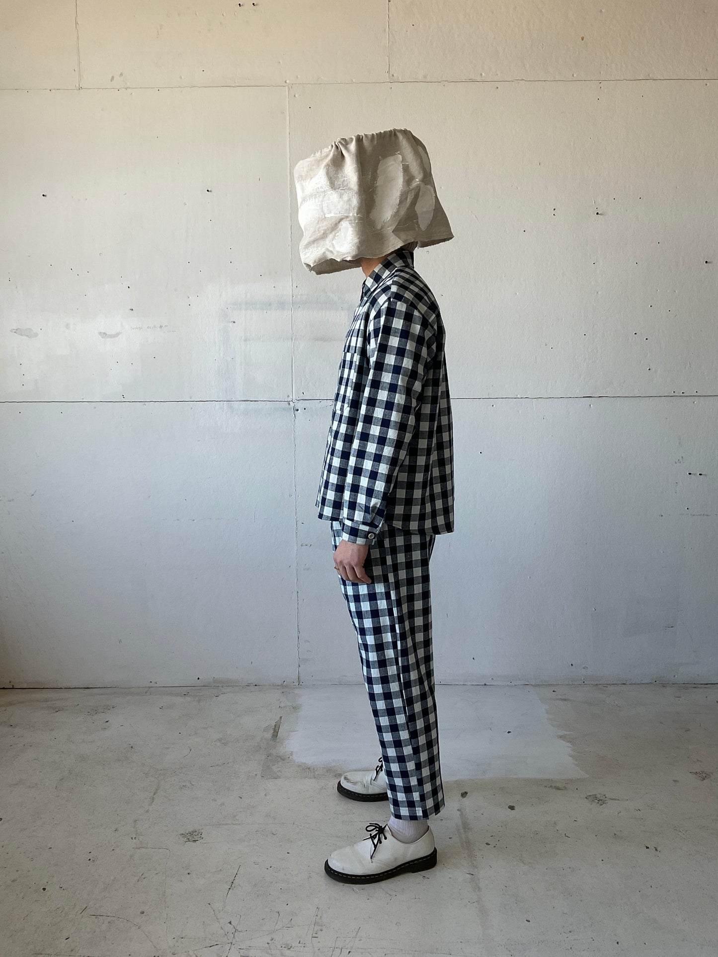 Tent Shirt in Cotton Indigo Gingham