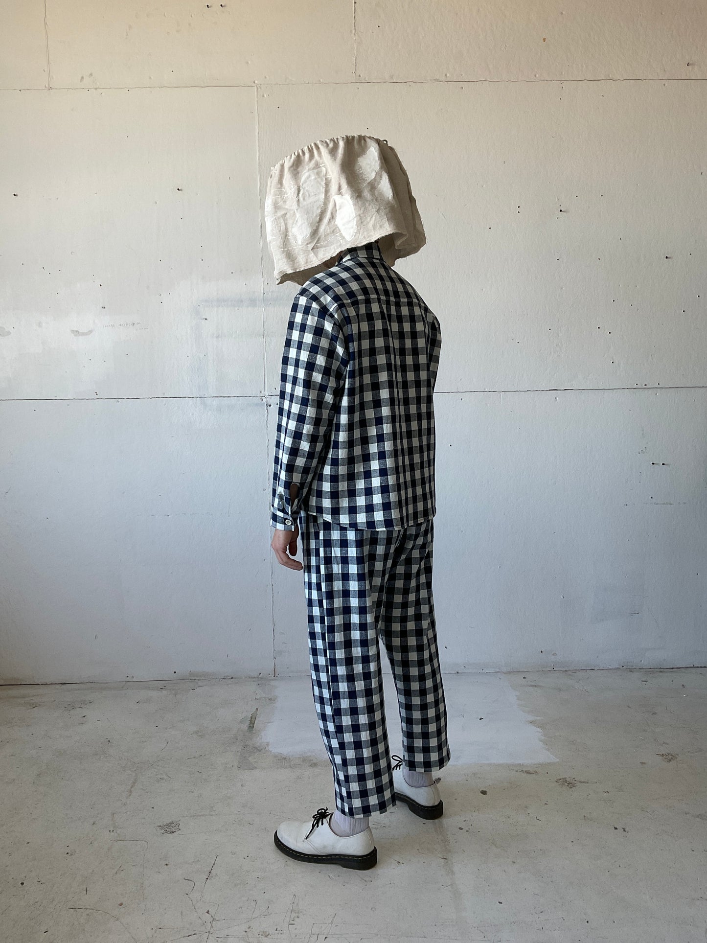 Tent Shirt in Cotton Indigo Gingham