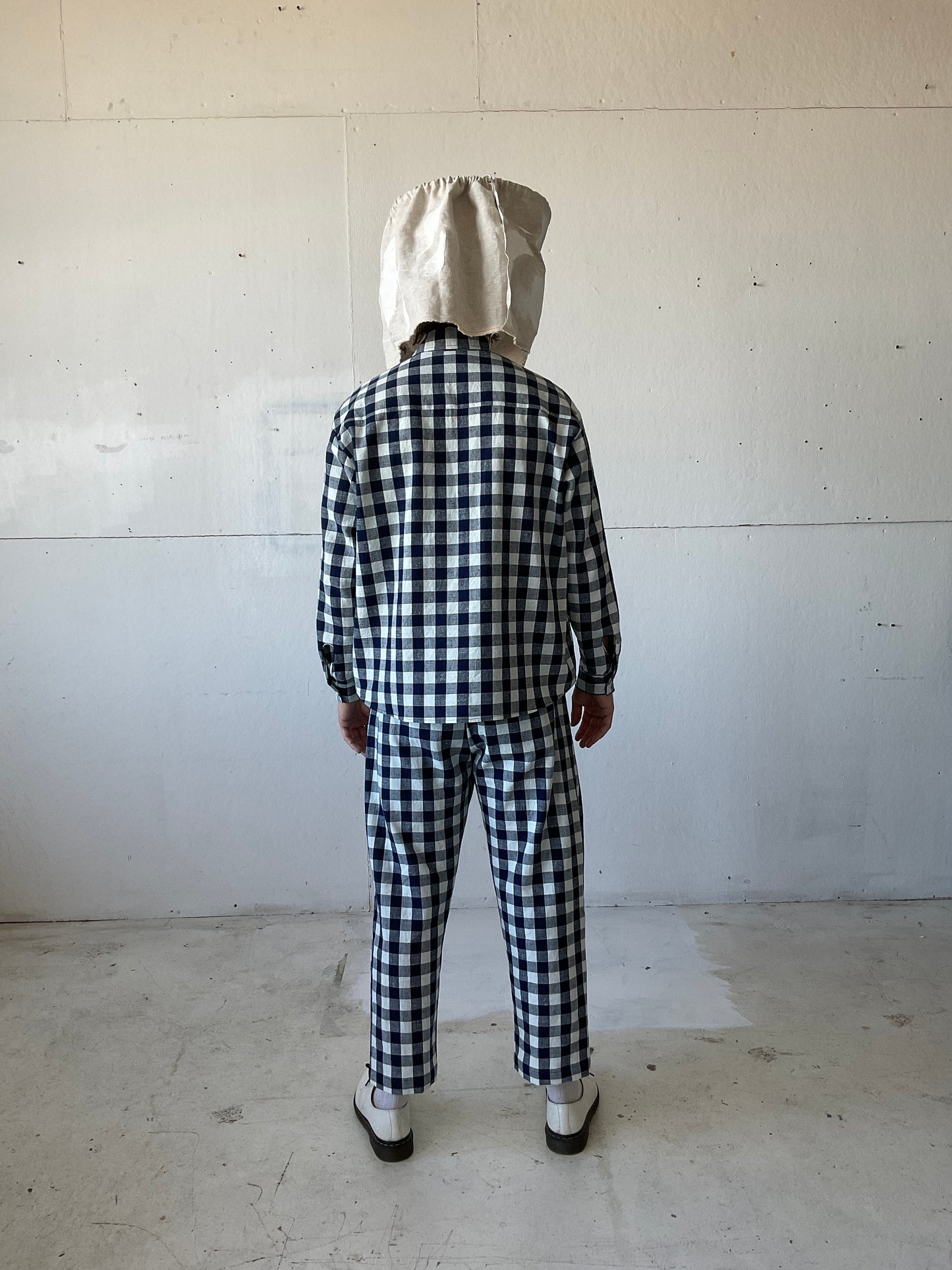 Tent Shirt in Cotton Indigo Gingham