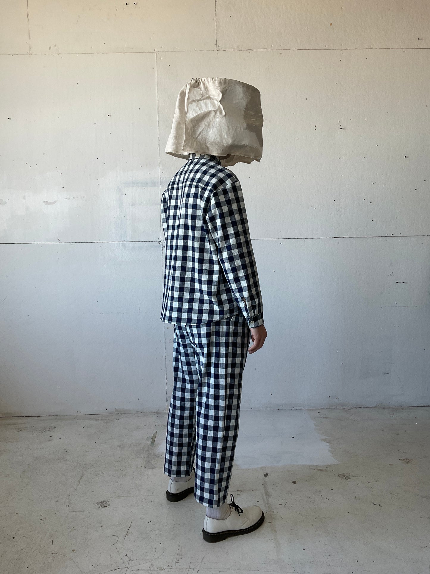 Tent Shirt in Cotton Indigo Gingham