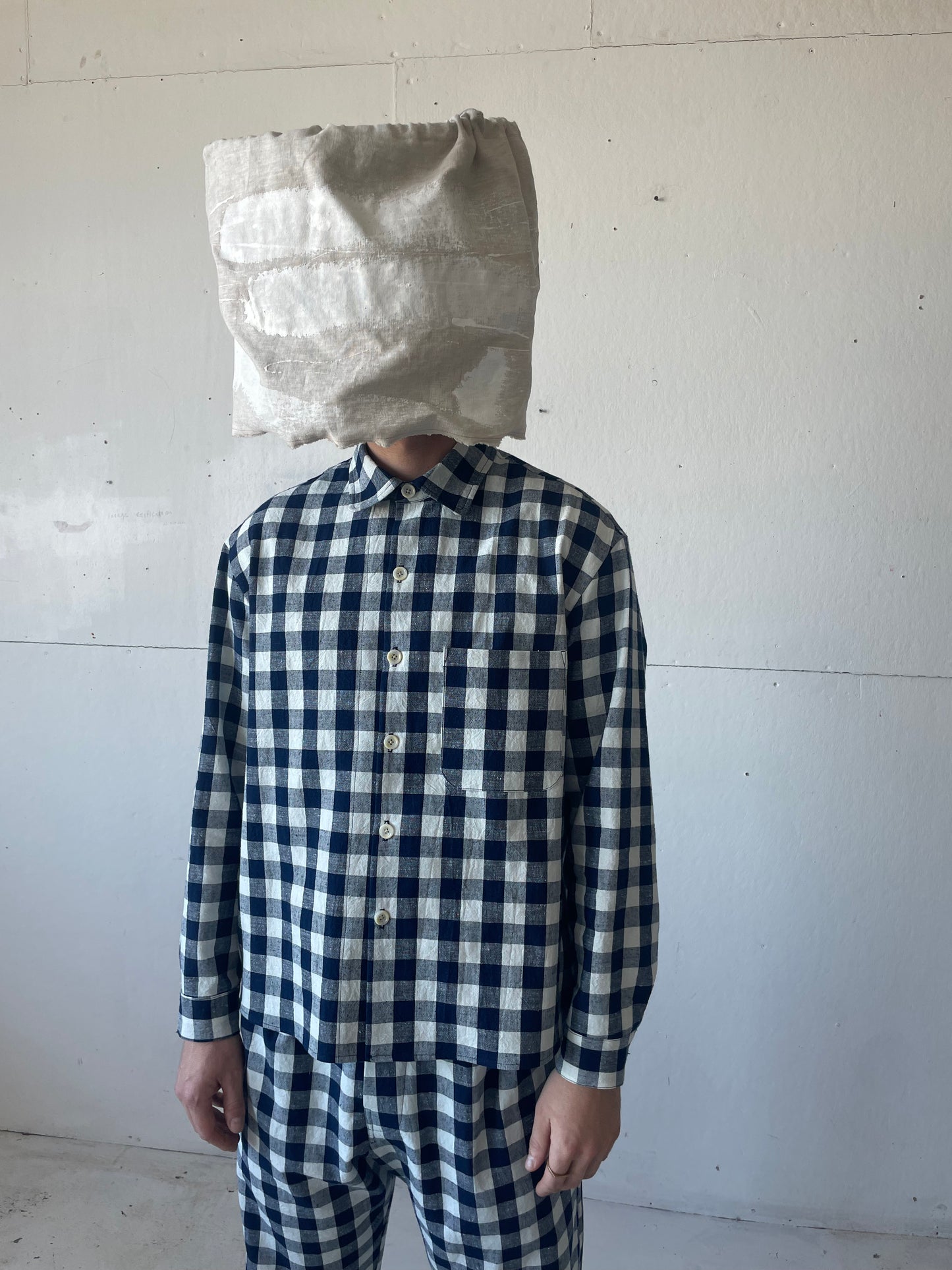 Tent Shirt in Cotton Indigo Gingham